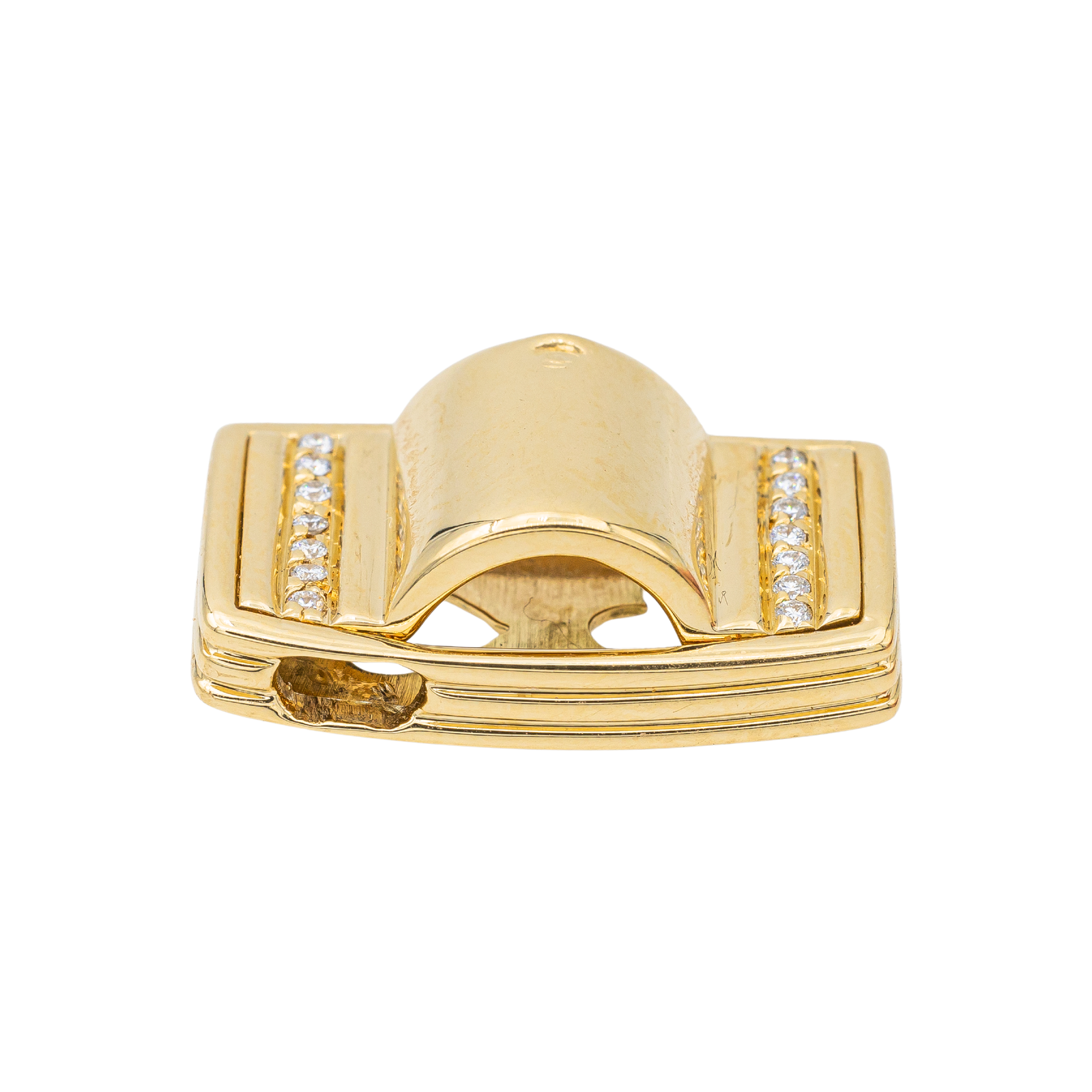 Poiray Godron Pendant Yellow Gold Diamond