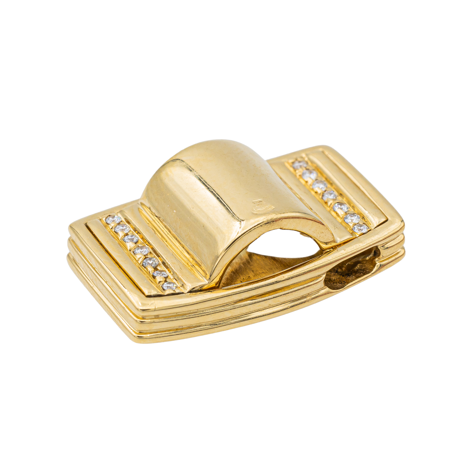 Poiray Godron Pendant Yellow Gold Diamond