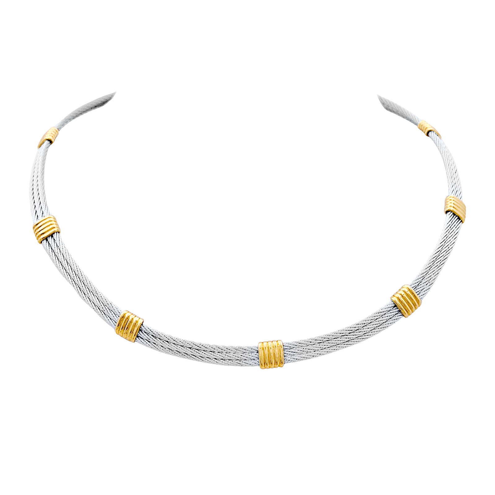 Collier Fred vintage "Force 10", or jaune, acier.