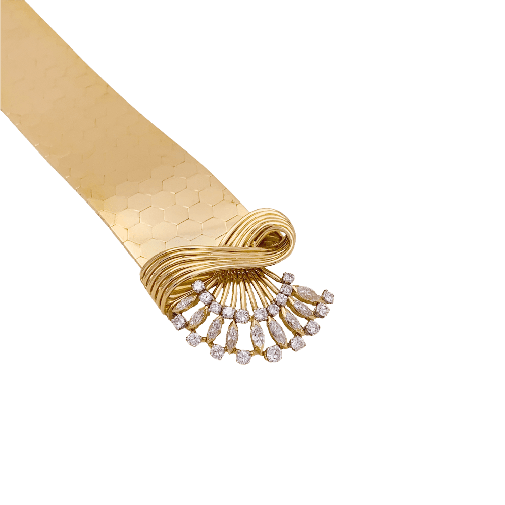 Bracelet vintage or rose, diamants. - Maison Eloe