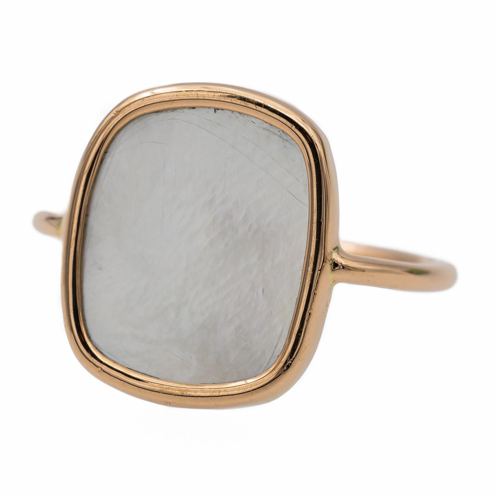 Ginette NY Bague White mop antique Or rose Nacre