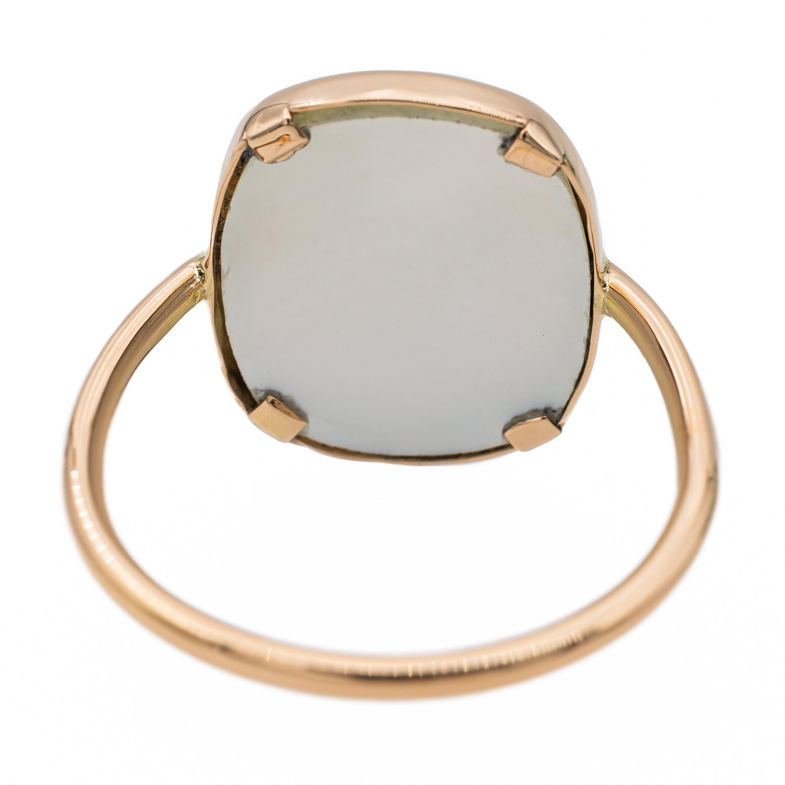 Ginette NY Bague White mop antique Or rose Nacre