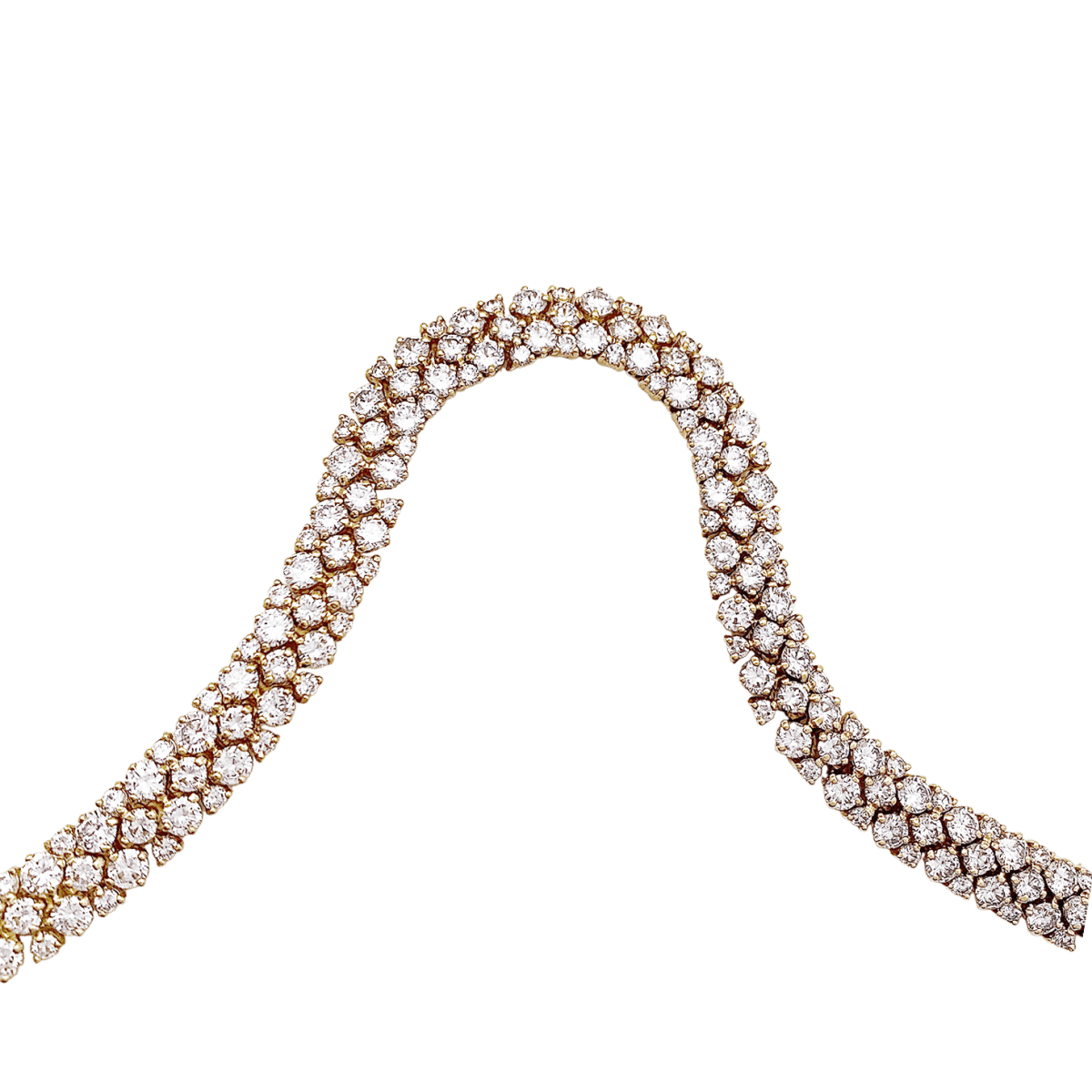 Collier "Rivière" or jaune, diamants. - Maison Eloe