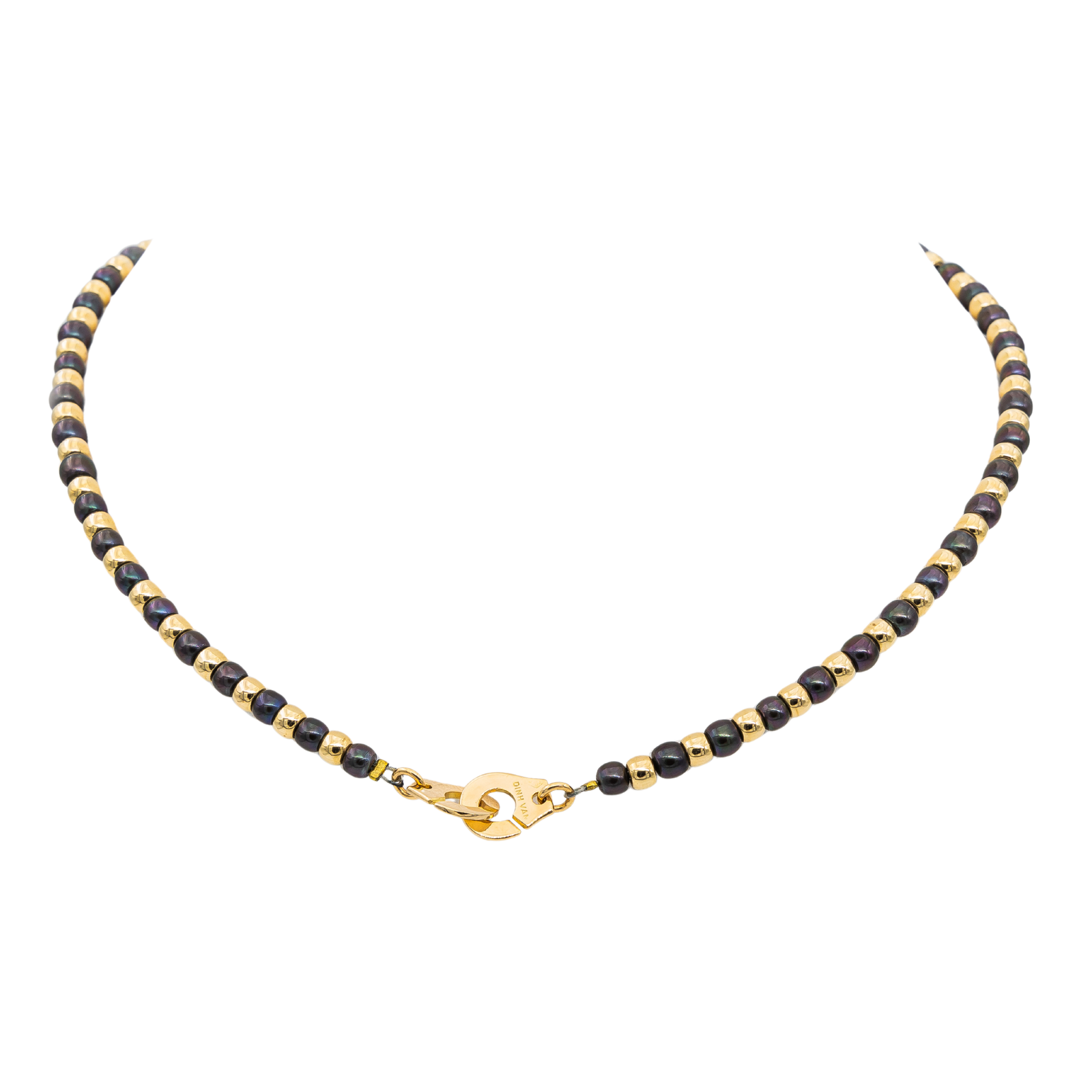 Dinh Van Collier Menottes Or jaune Perle