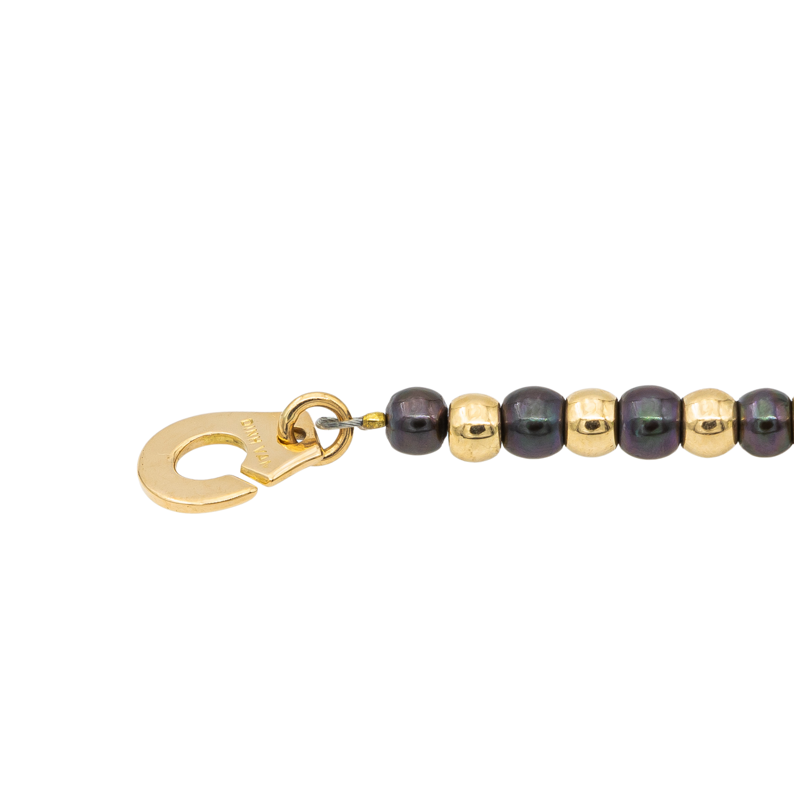 Dinh Van Yellow Gold Pearl Handcuff Necklace