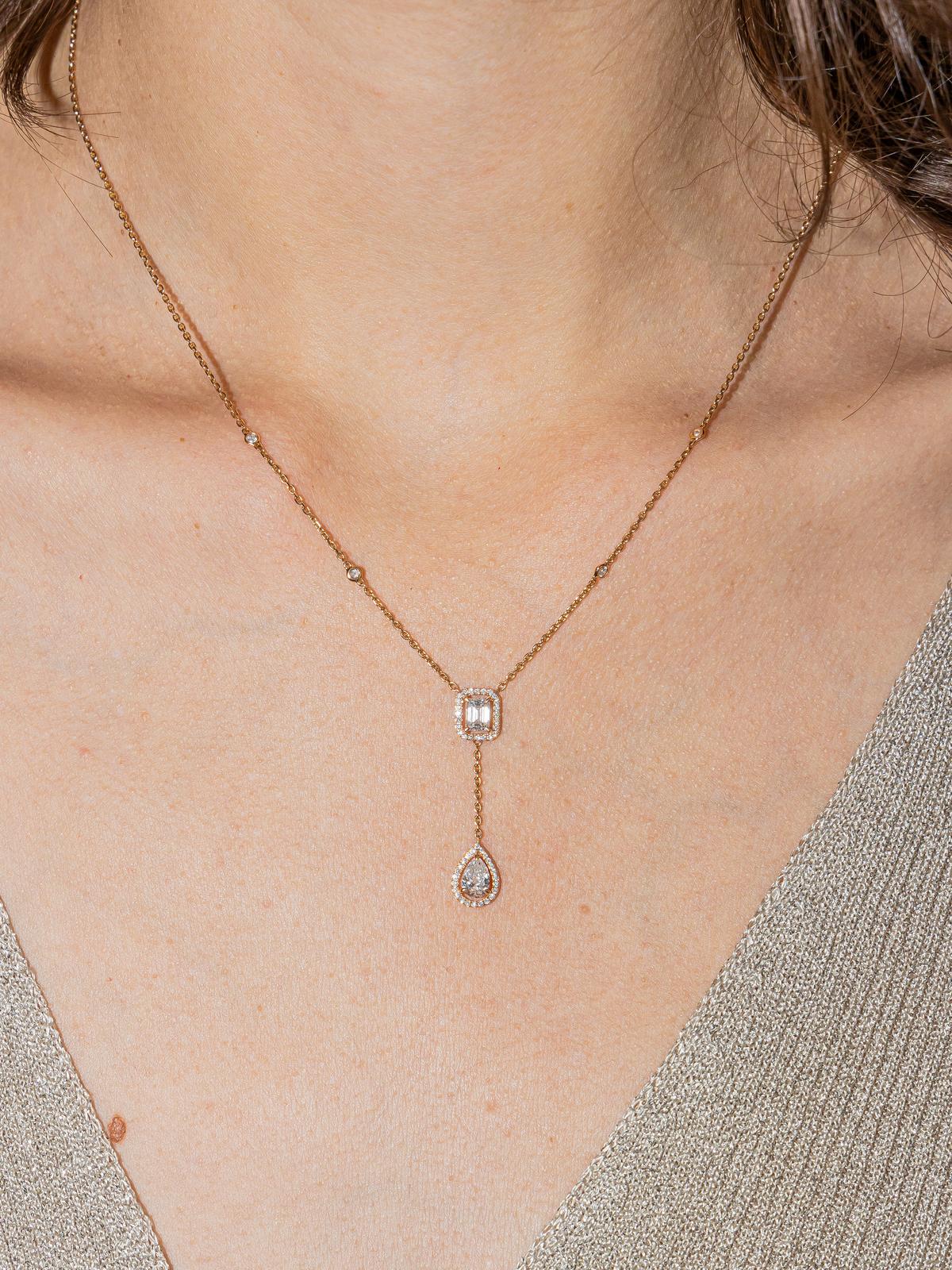 Messika Collier My twin Or rose Diamant