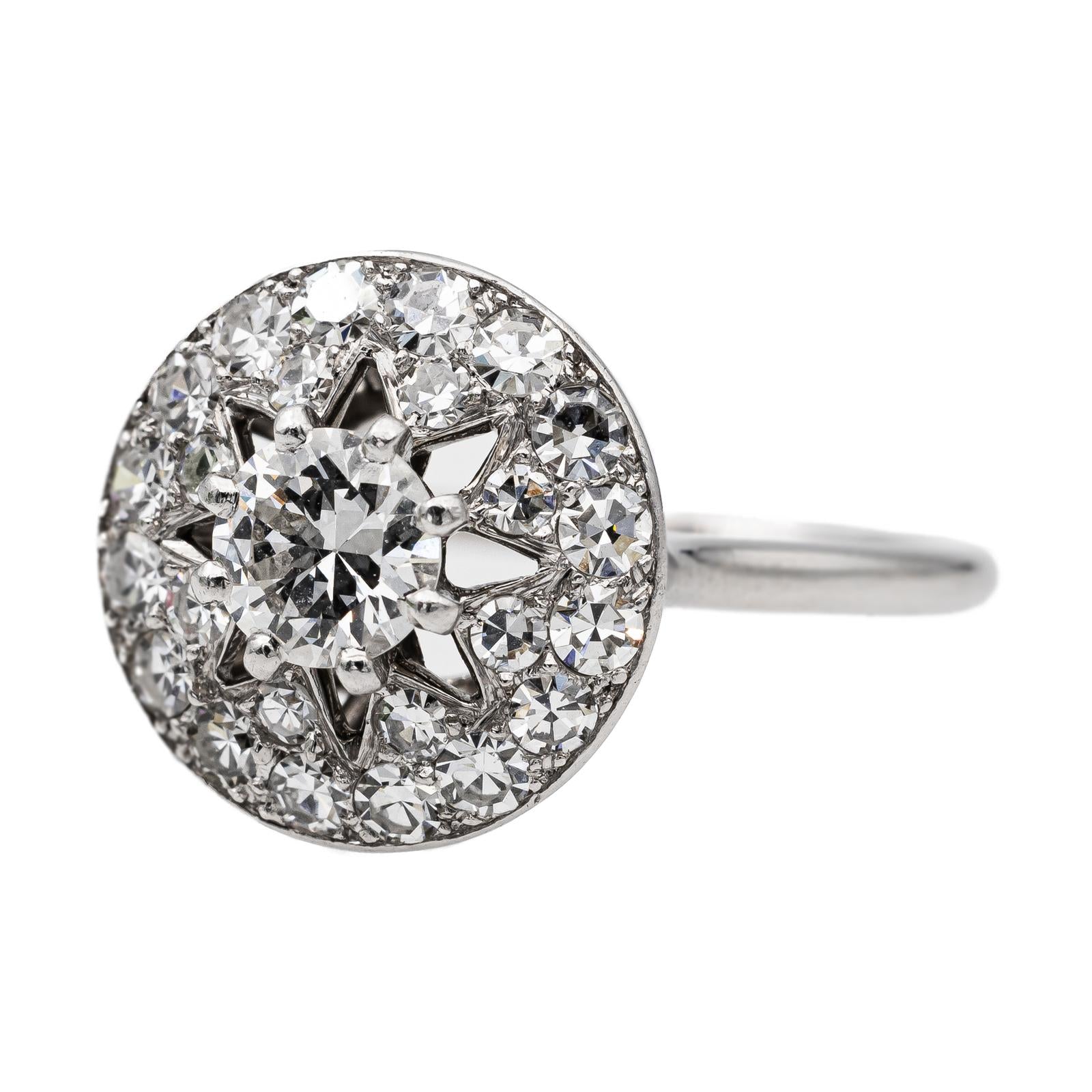 Cartier Art Deco Platinum Diamond Ring