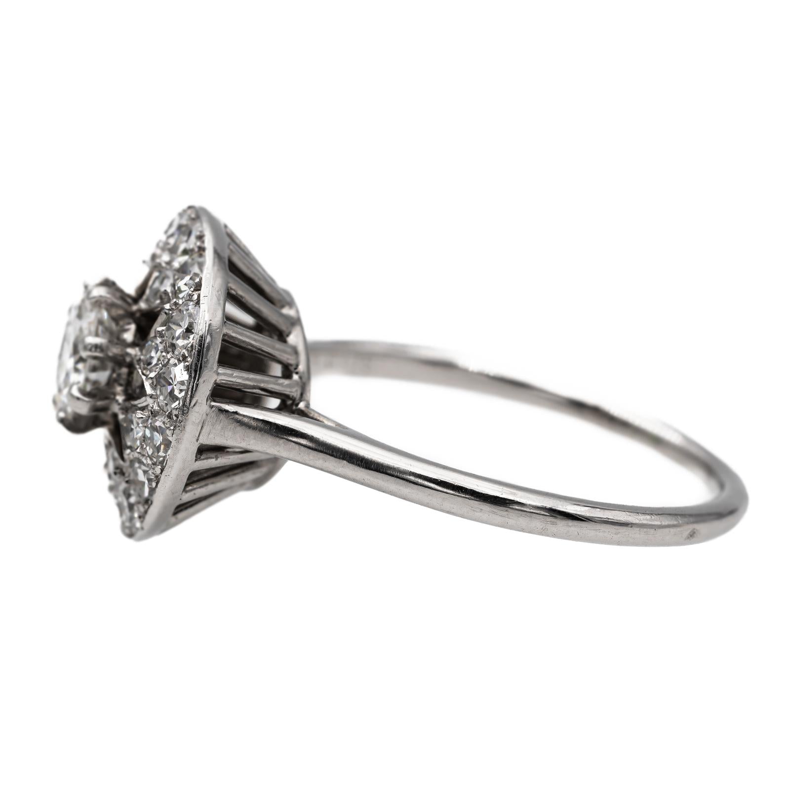 Cartier Art Deco Platinum Diamond Ring