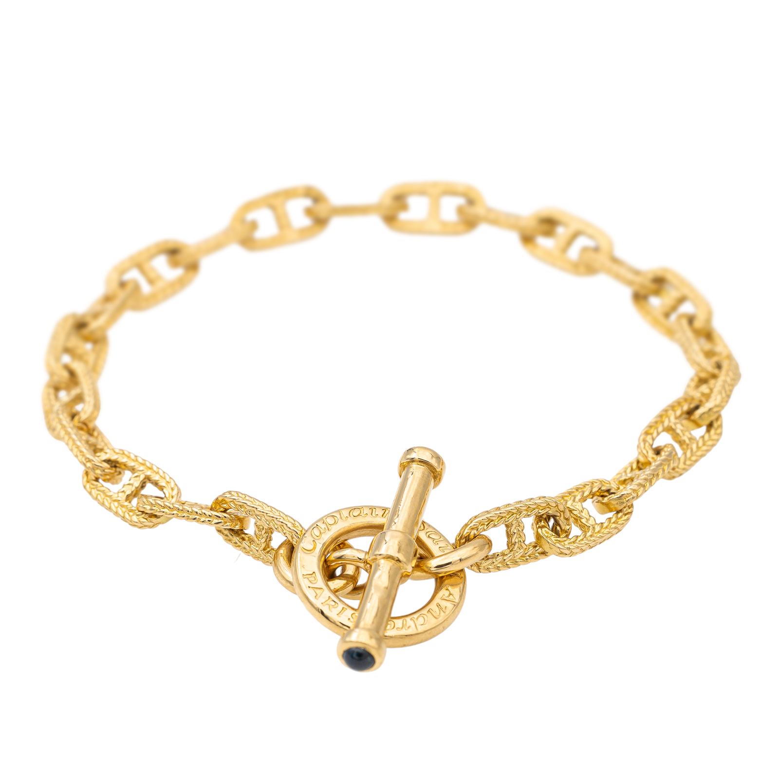 Caplain Saint André Bracelet Maille marine  Or jaune Saphir