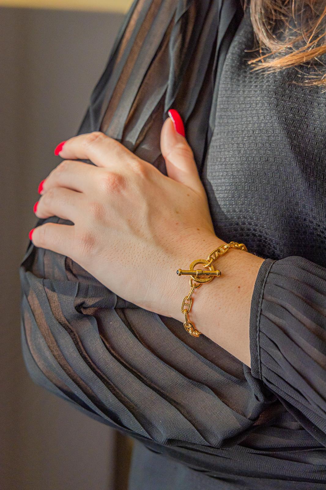 Caplain Saint André Bracelet Maille marine  Or jaune Saphir