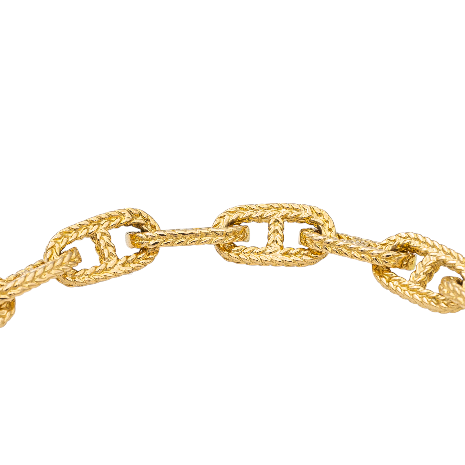 Caplain Saint André Navy Mesh Bracelet Yellow Gold Sapphire
