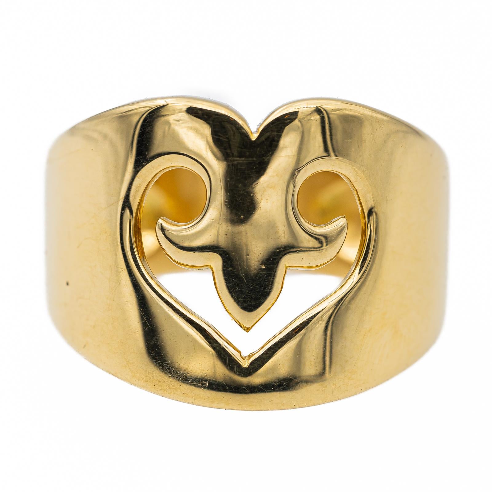 O.J. Perrin Bague Cocktail Cœur légende Or jaune