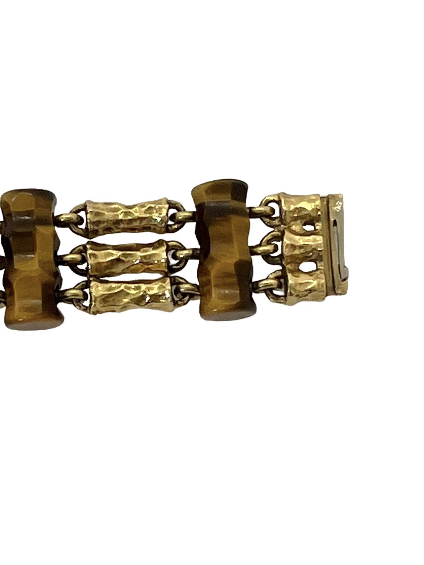 Boucheron yellow gold and tiger's eye watch