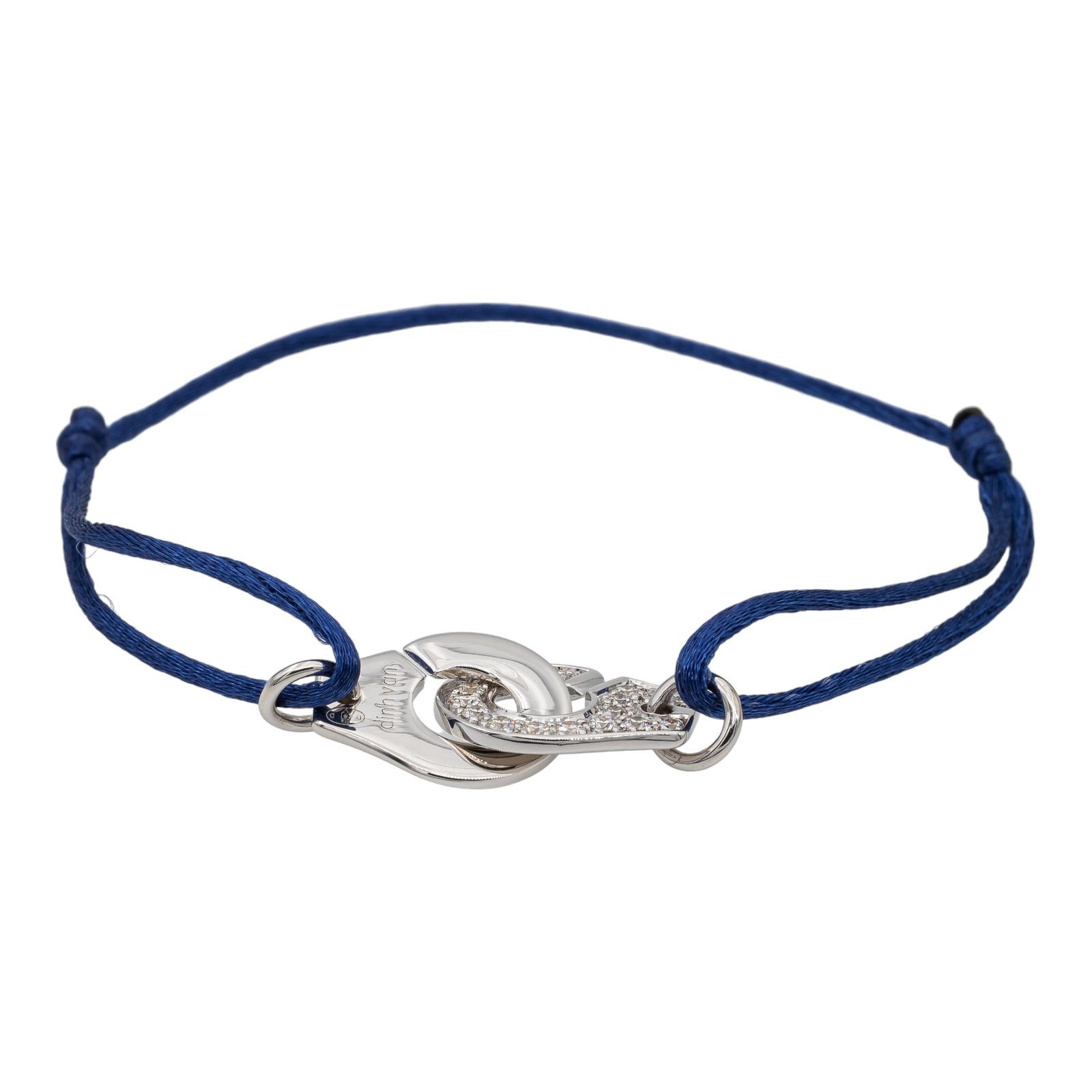 Dinh Van Bracelet Cordon Menottes Or blanc Diamant