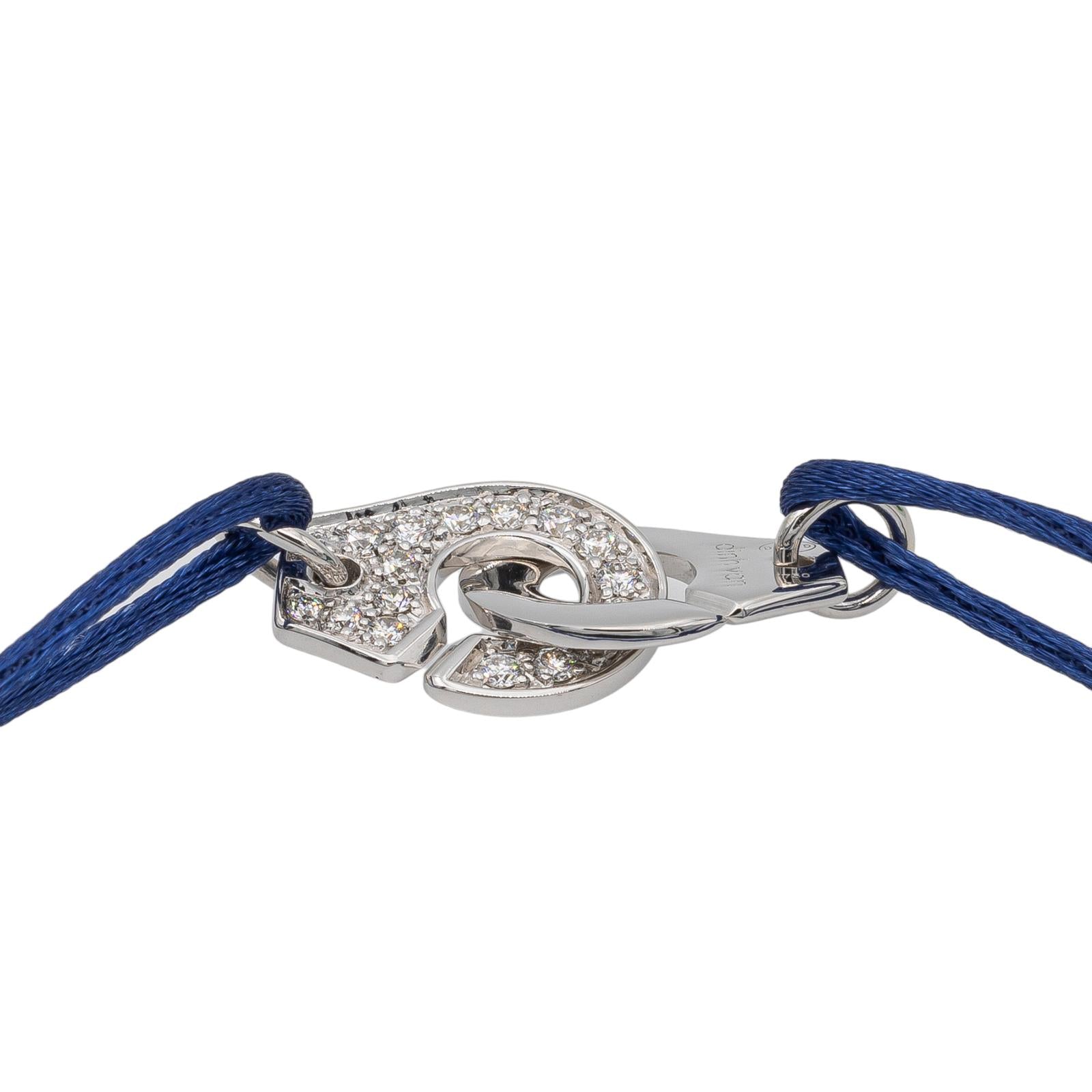 Dinh Van White Gold Diamond Handcuff Cord Bracelet