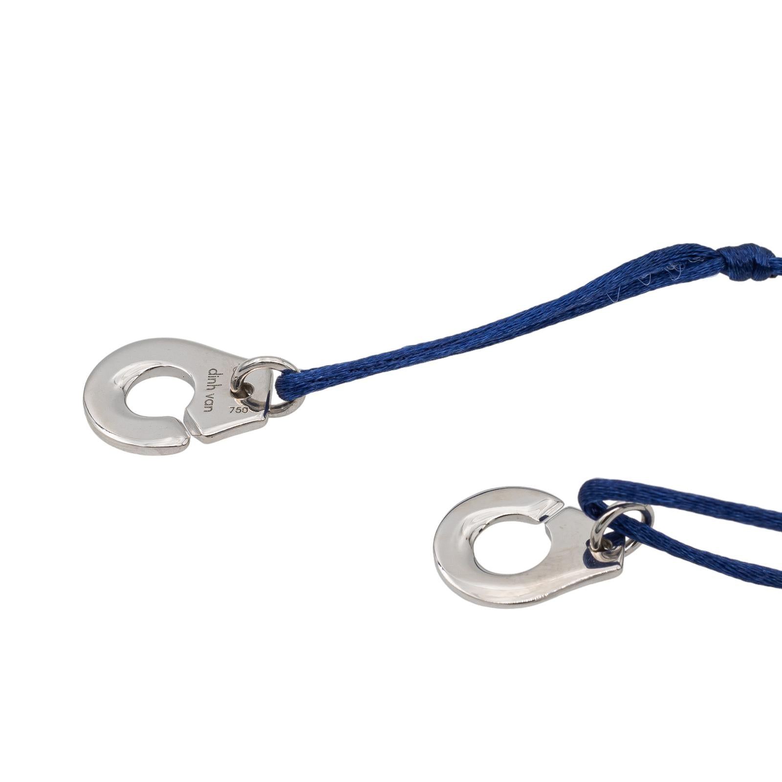 Dinh Van White Gold Diamond Handcuff Cord Bracelet