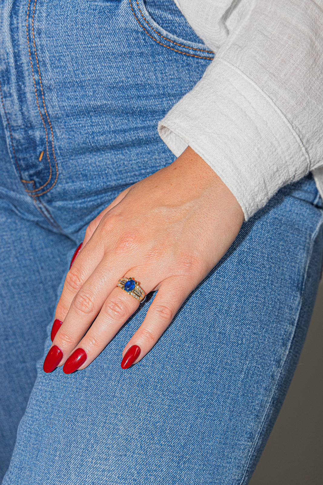 O.J. Perrin Bague  Or jaune Saphir
