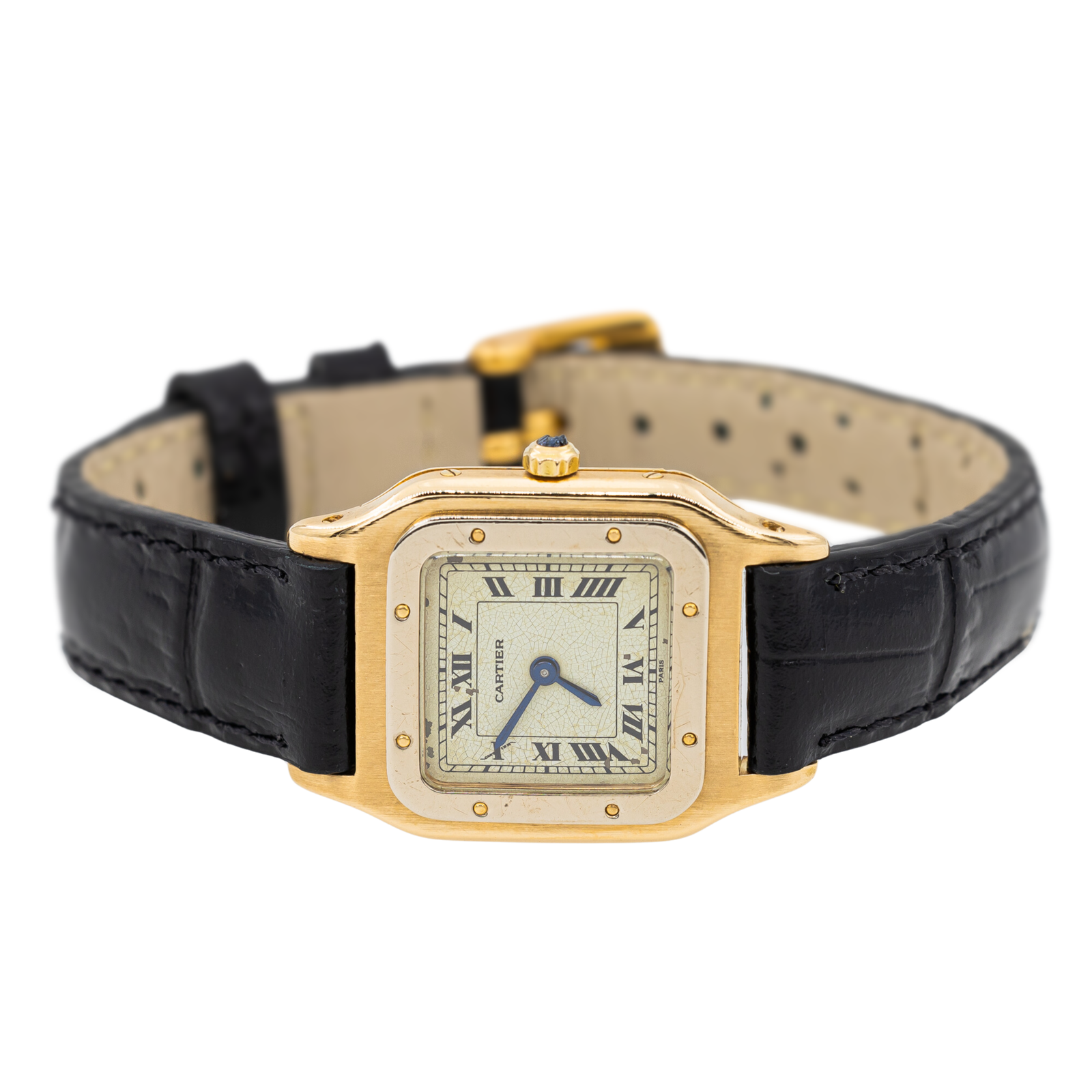 Cartier Panthère Vintage Watch Yellow Gold, Steel on Leather
