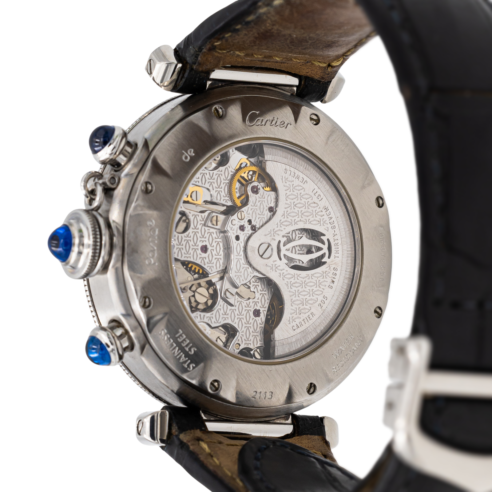 Cartier Pasha 2113 Watch Steel on Leather