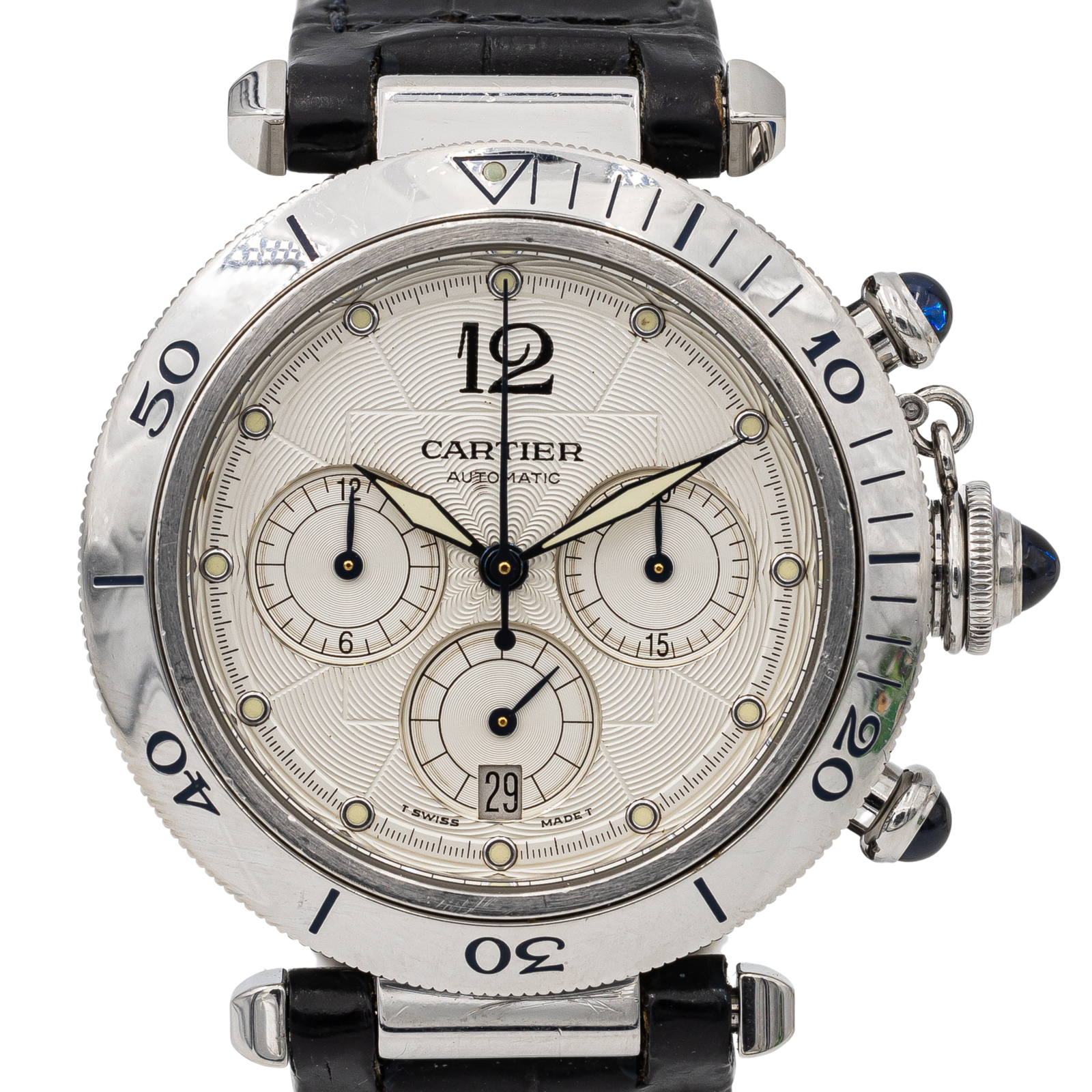 Cartier Pasha 2113 Watch Steel on Leather