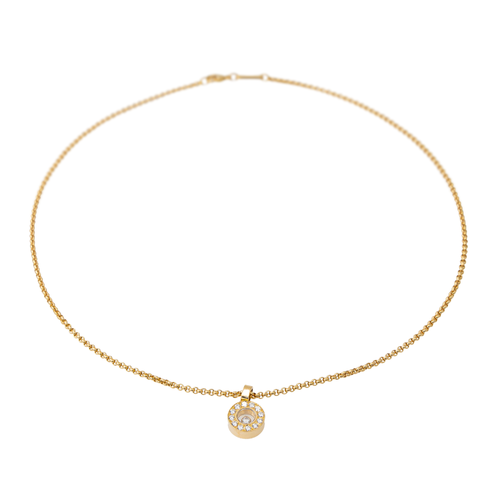 Chopard Happy Diamonds Pendant Necklace Yellow Gold Diamond