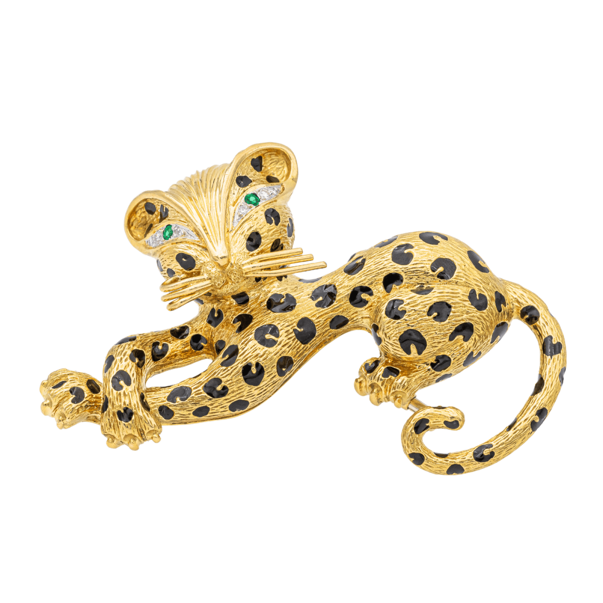 Fred Broche Ombre Féline Or jaune Diamant - Maison Eloe