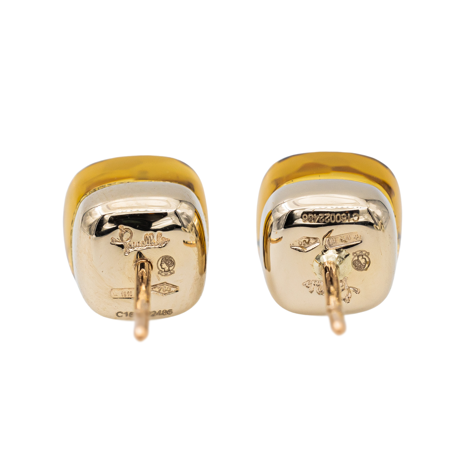 Pomellato Nudo Earrings Yellow Gold Citrine