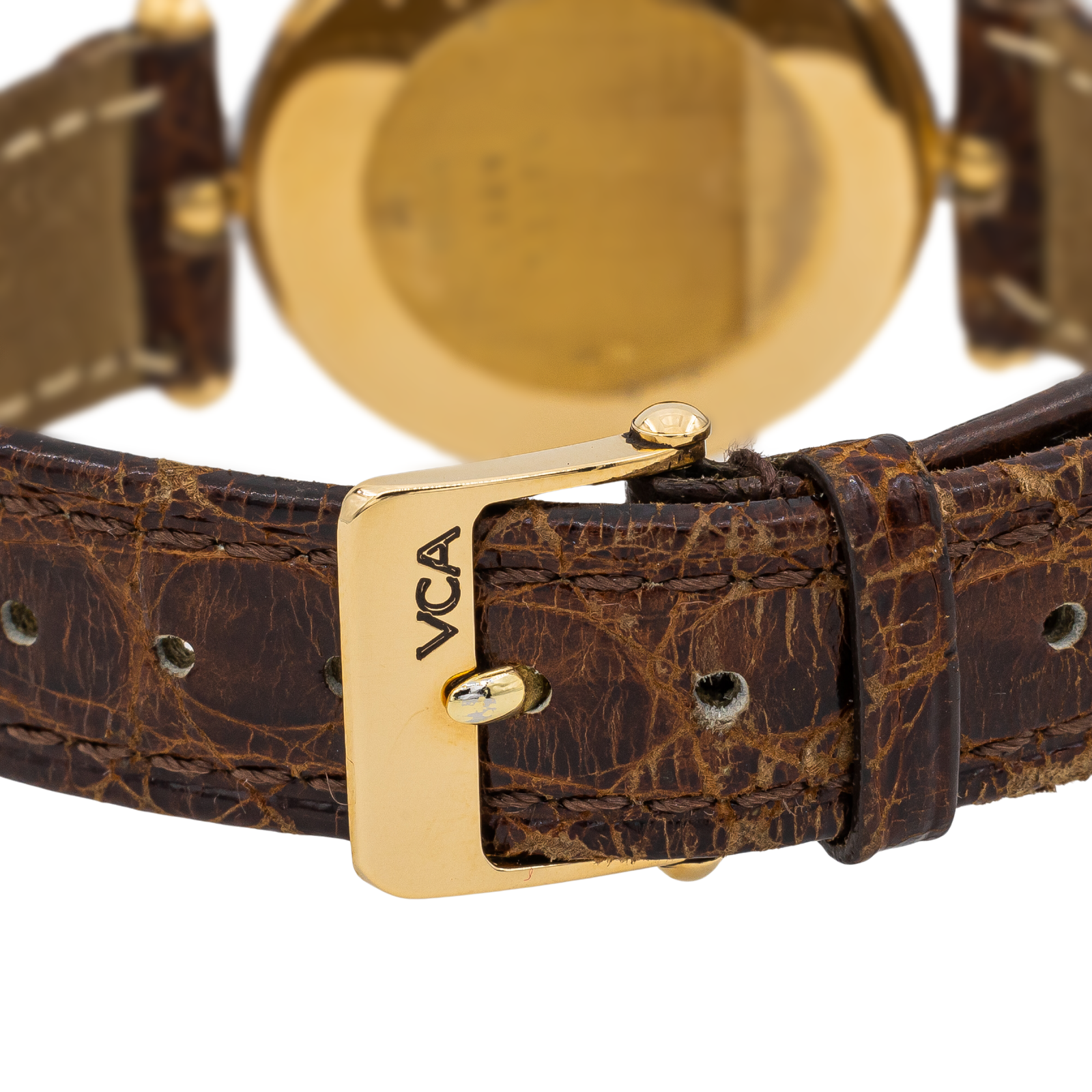 Van Cleef & Arpels Vintage Watch in Yellow Gold on Leather