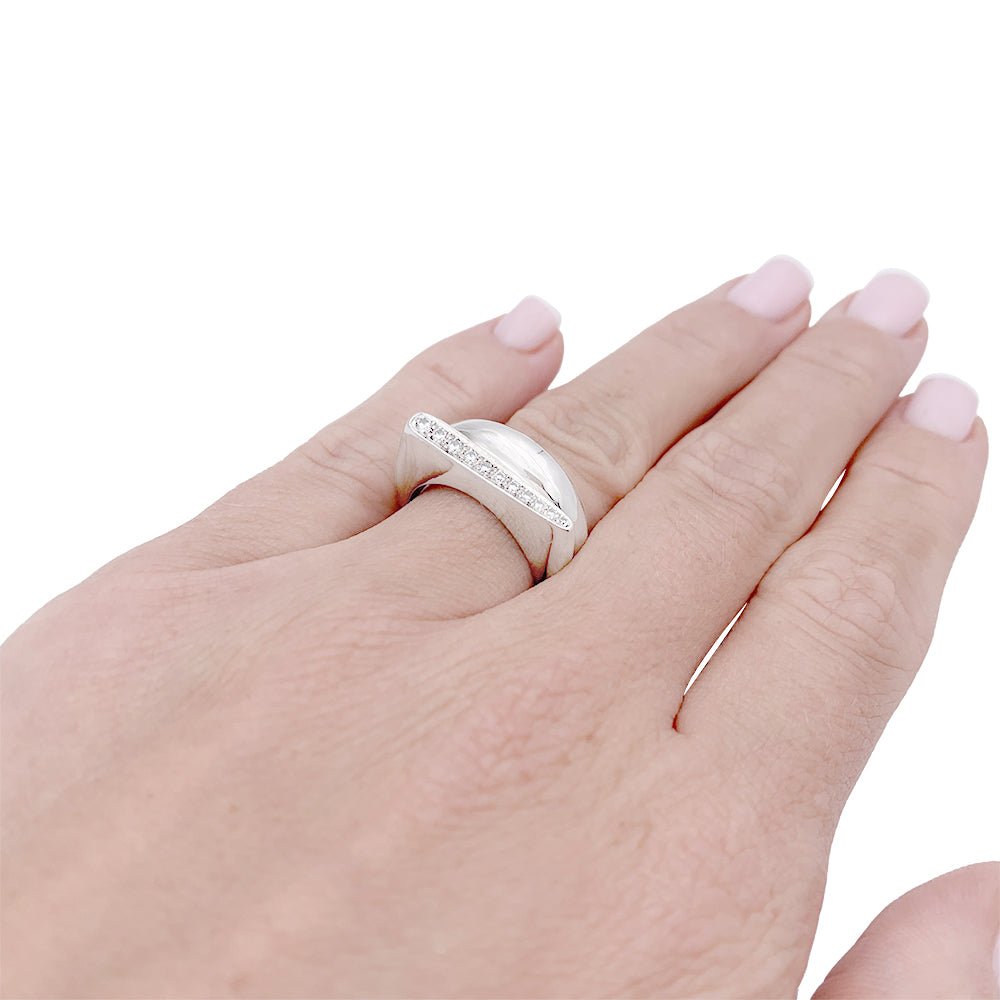 Bague Fred, "Success", en or blanc et diamants. - Maison Eloe