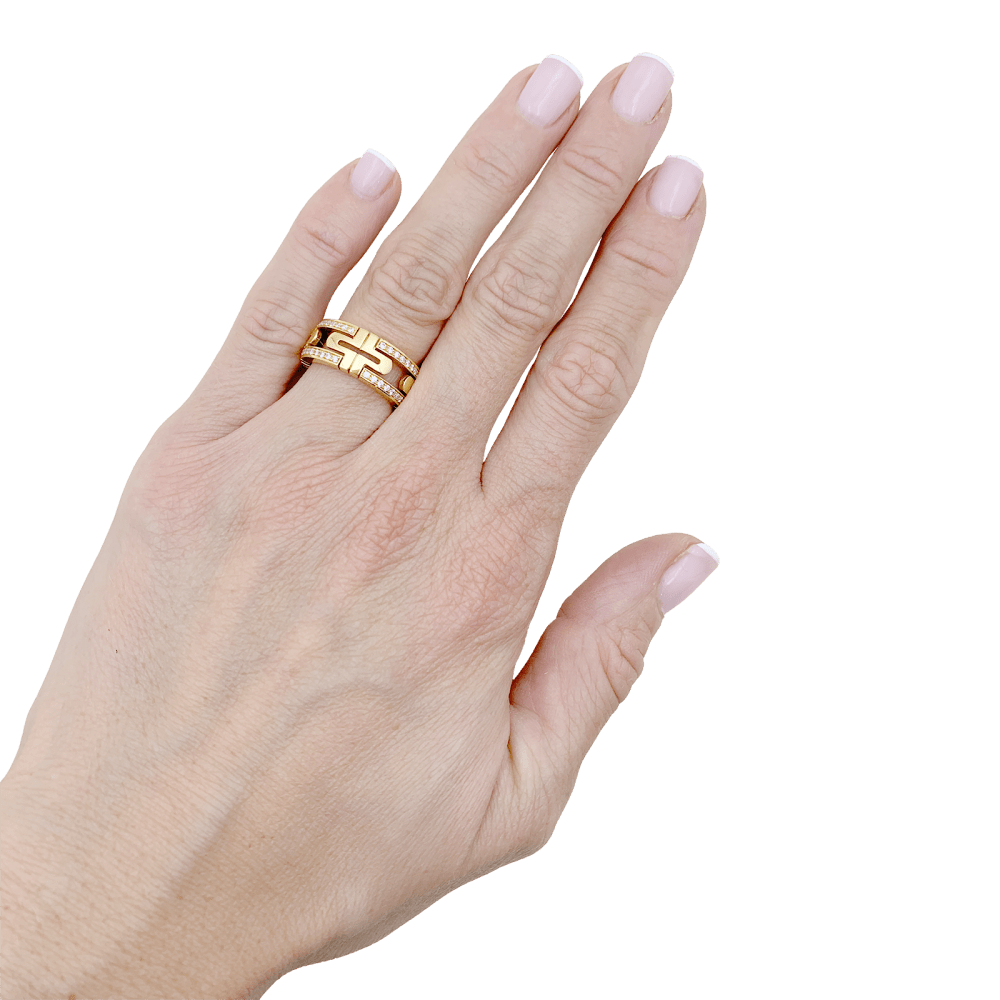 Bague Bulgari, "Parentesi", or jaune et diamants.