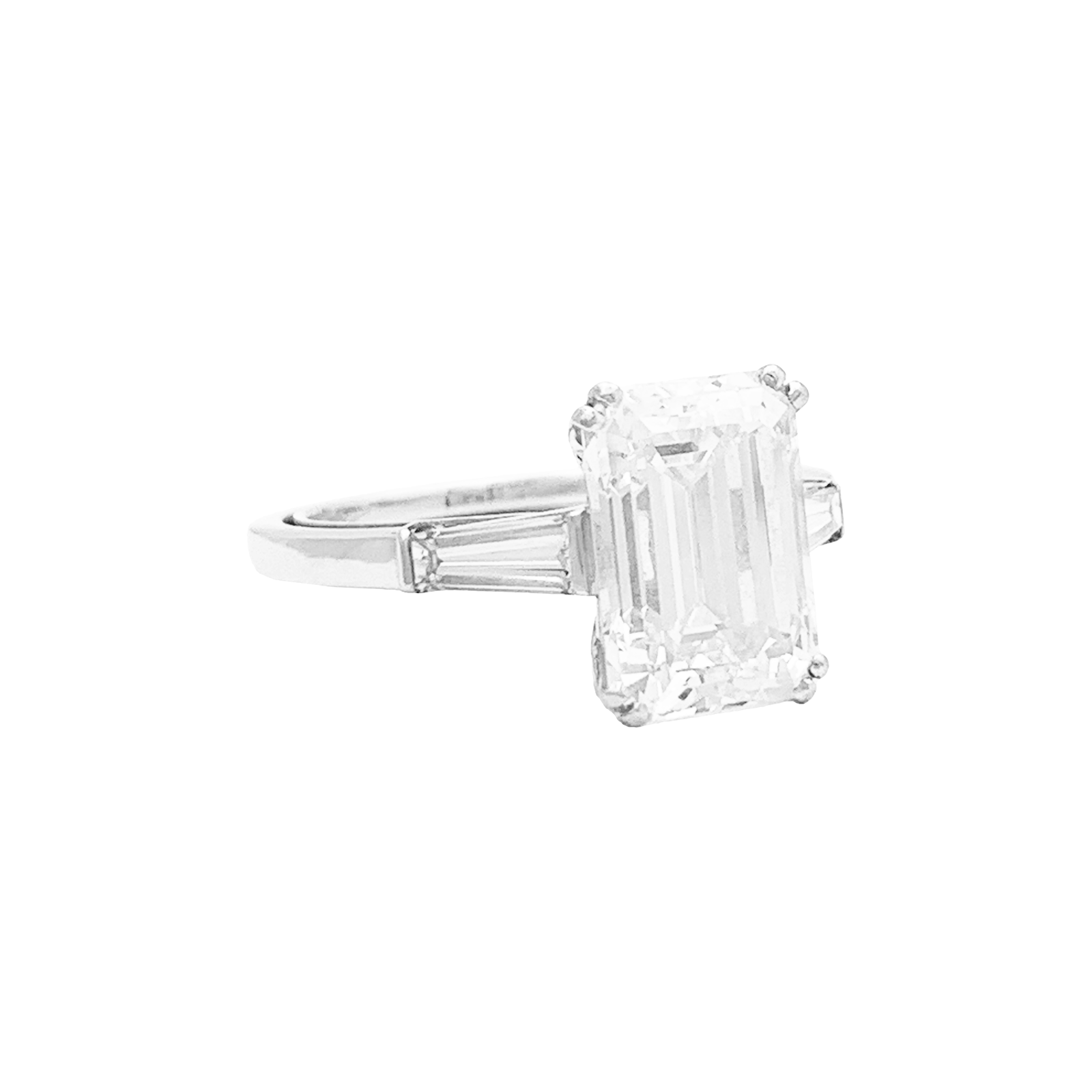 Bague solitaire Van Cleef & Arpels, diamant taille émeraude 4,01 cts.