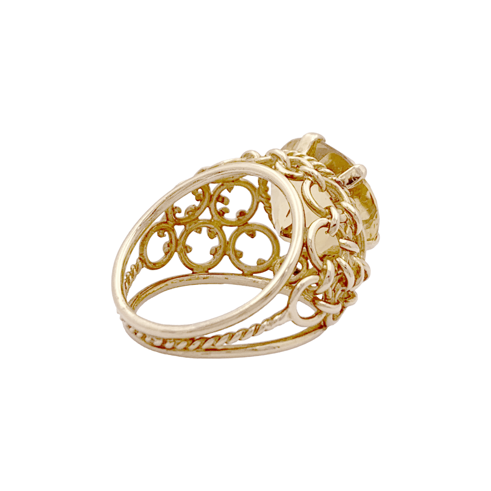 Bague vintage or jaune, citrine. - Maison Eloe