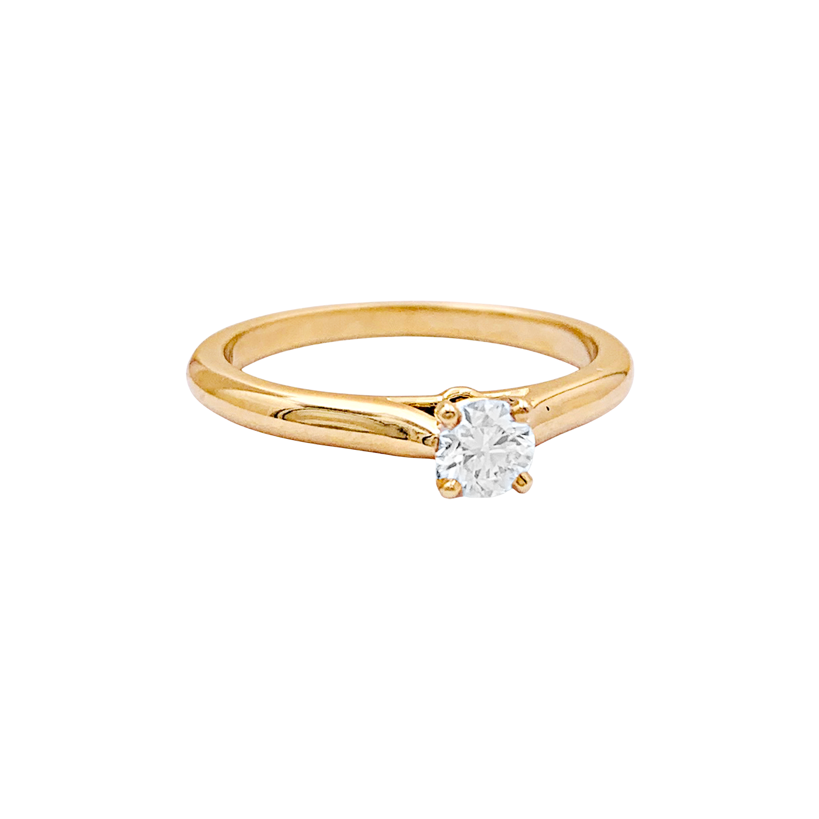 Solitaire Cartier,"1895", or jaune, diamant.