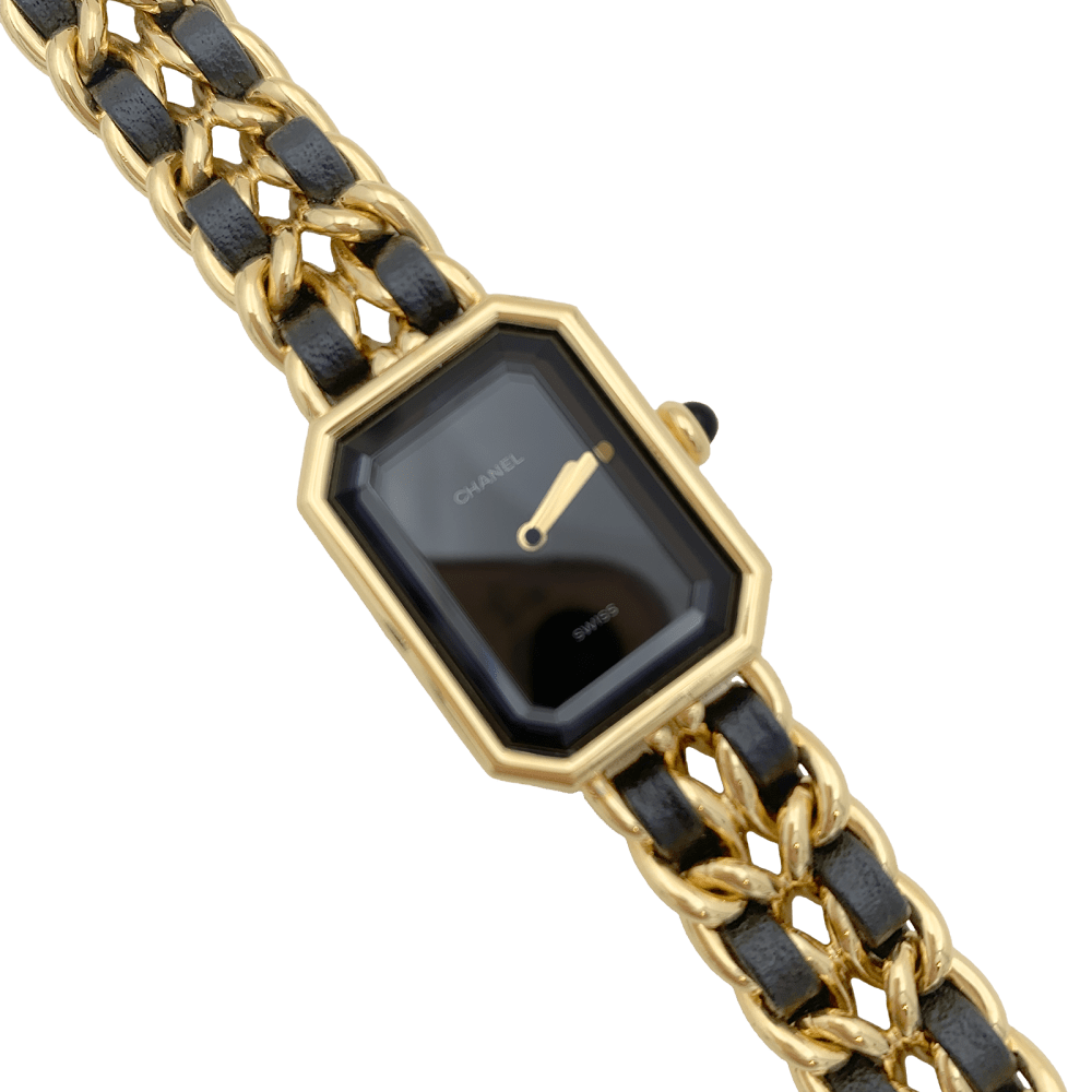 Montre Chanel, "Première", plaqué or, cuir. - Maison Eloe
