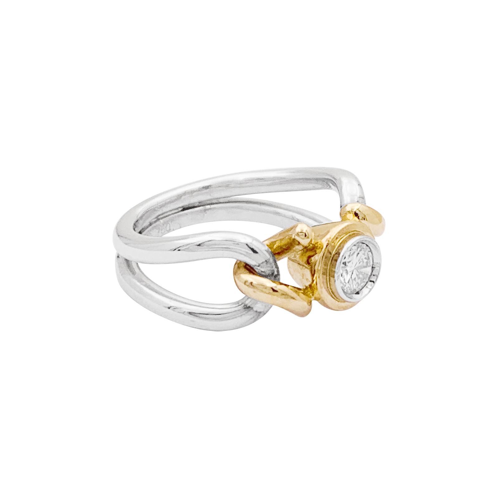 Bague FRED, deux tons d'or et diamant.