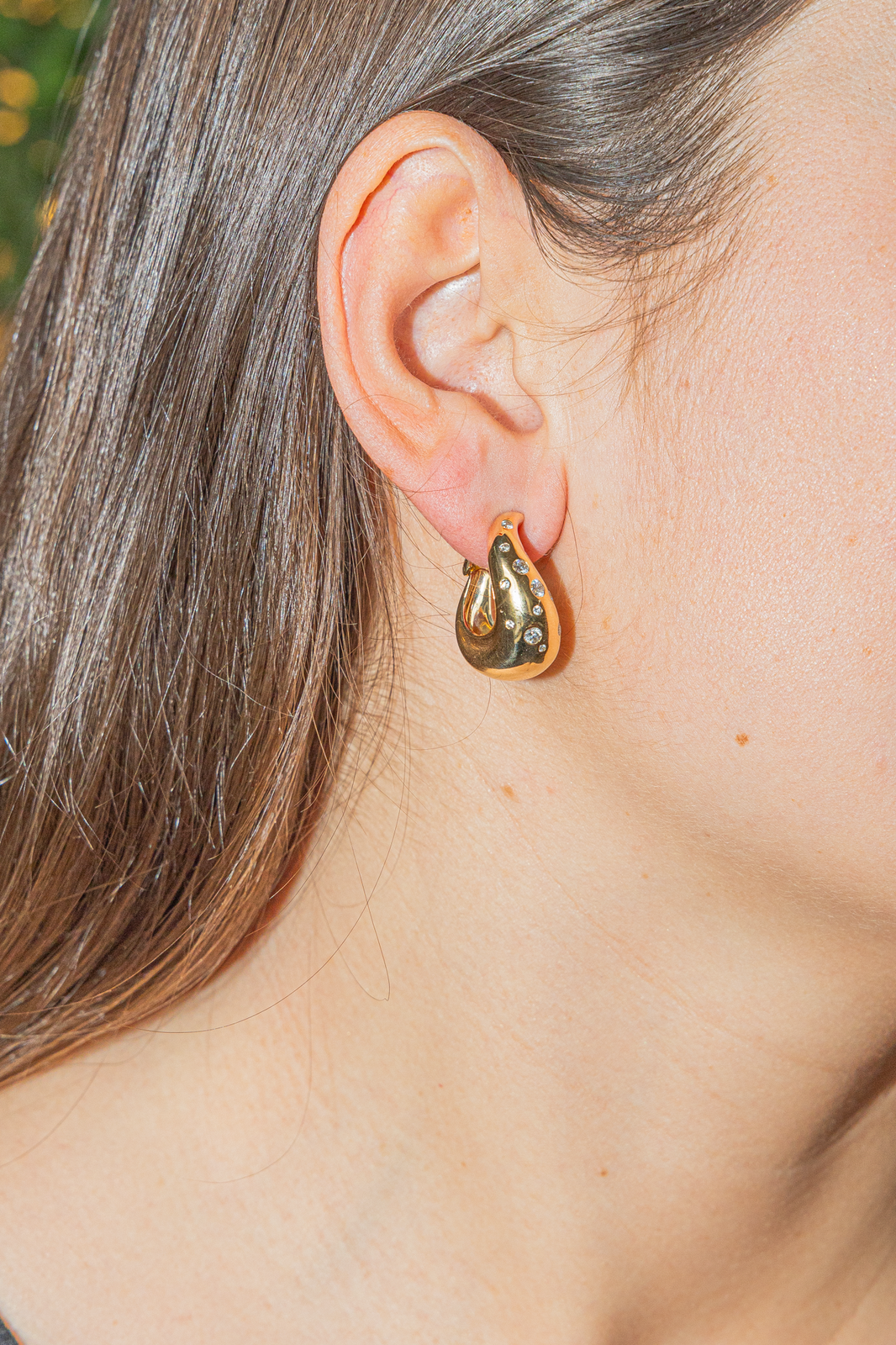 Fred Boucles d'oreilles Créoles Mouvementée Or jaune Diamant