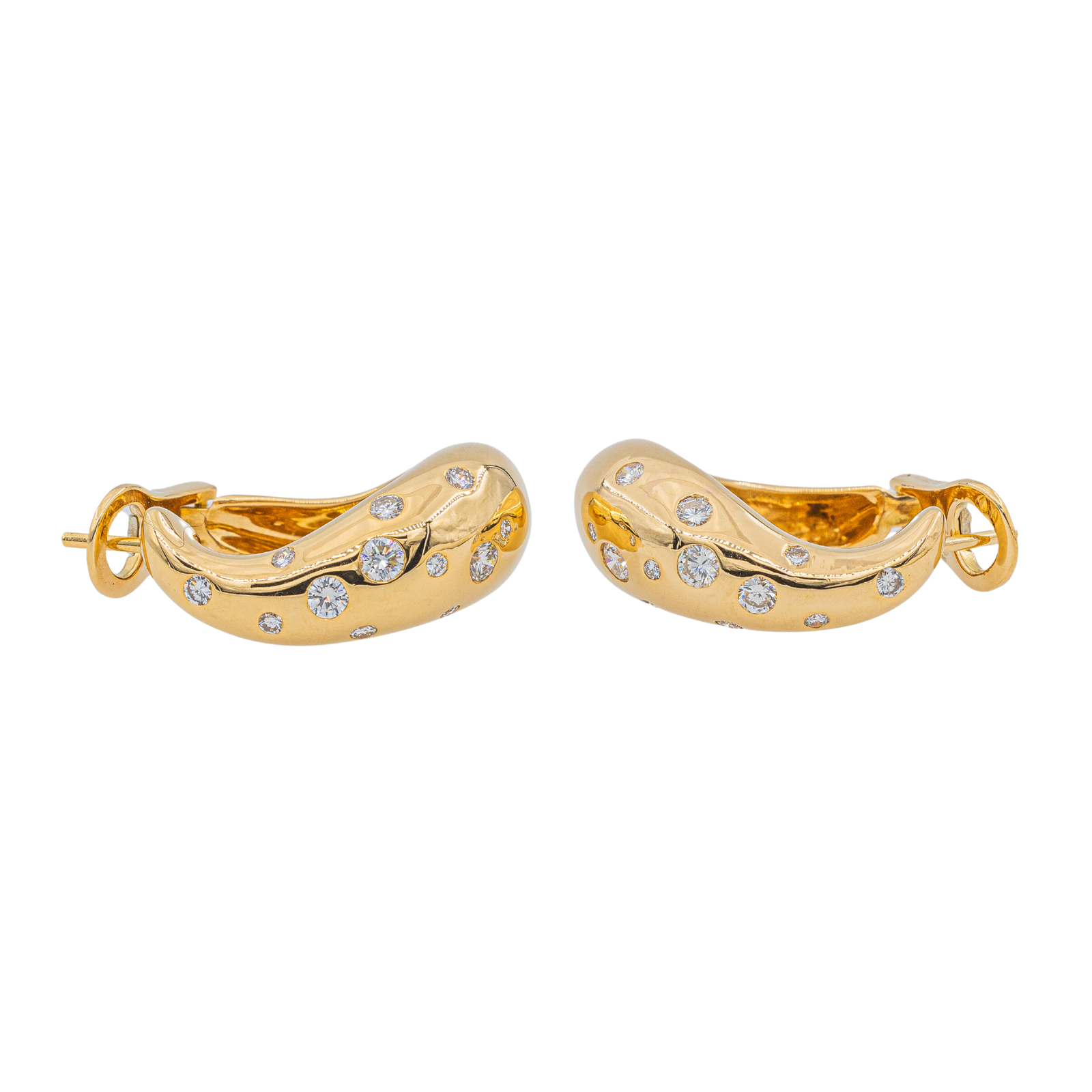 Fred Yellow Gold Diamond Hoop Earrings