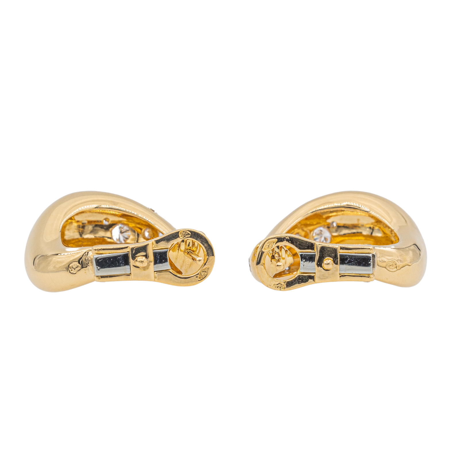 Fred Yellow Gold Diamond Hoop Earrings