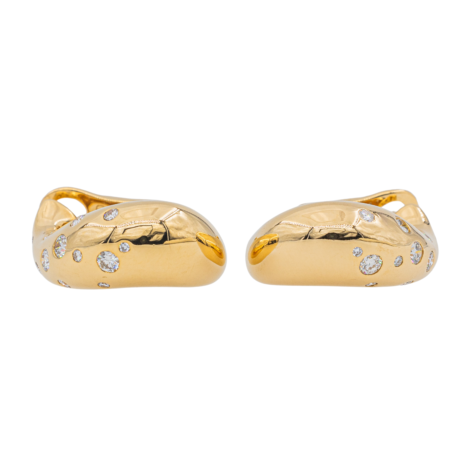 Fred Yellow Gold Diamond Hoop Earrings