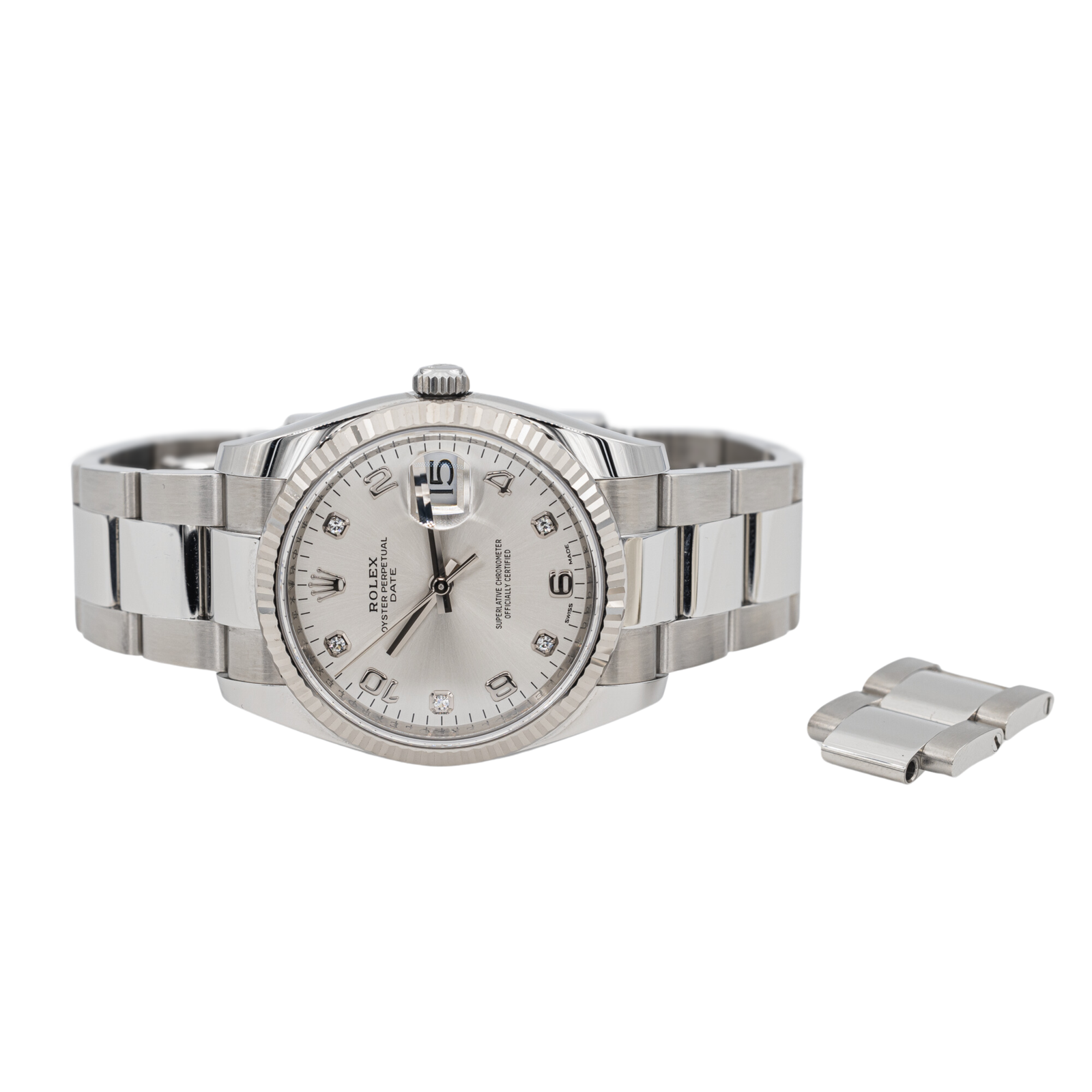 Rolex Oyster Watch Steel, White Gold Diamond