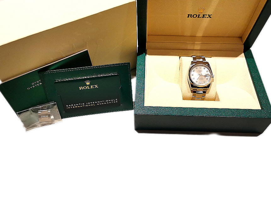 Rolex Oyster Watch Steel, White Gold Diamond