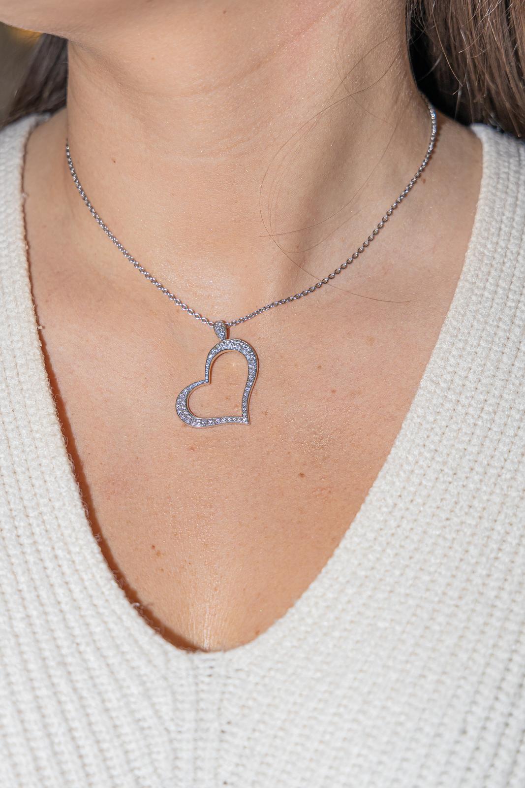 Piaget Collier Cœur Or blanc Diamant