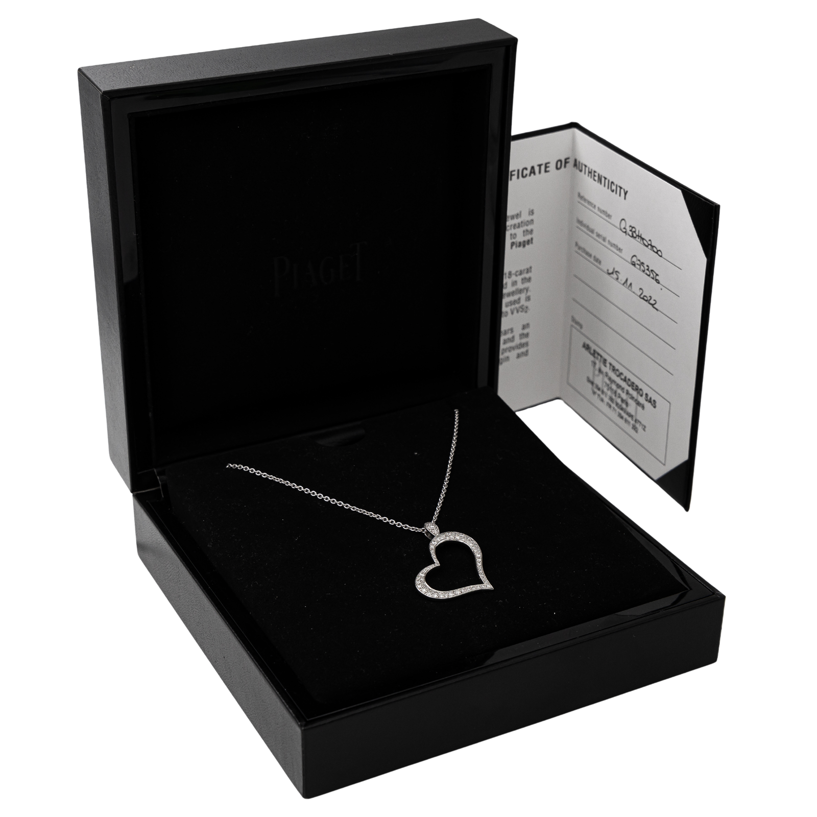 Piaget Heart Necklace White Gold Diamonds