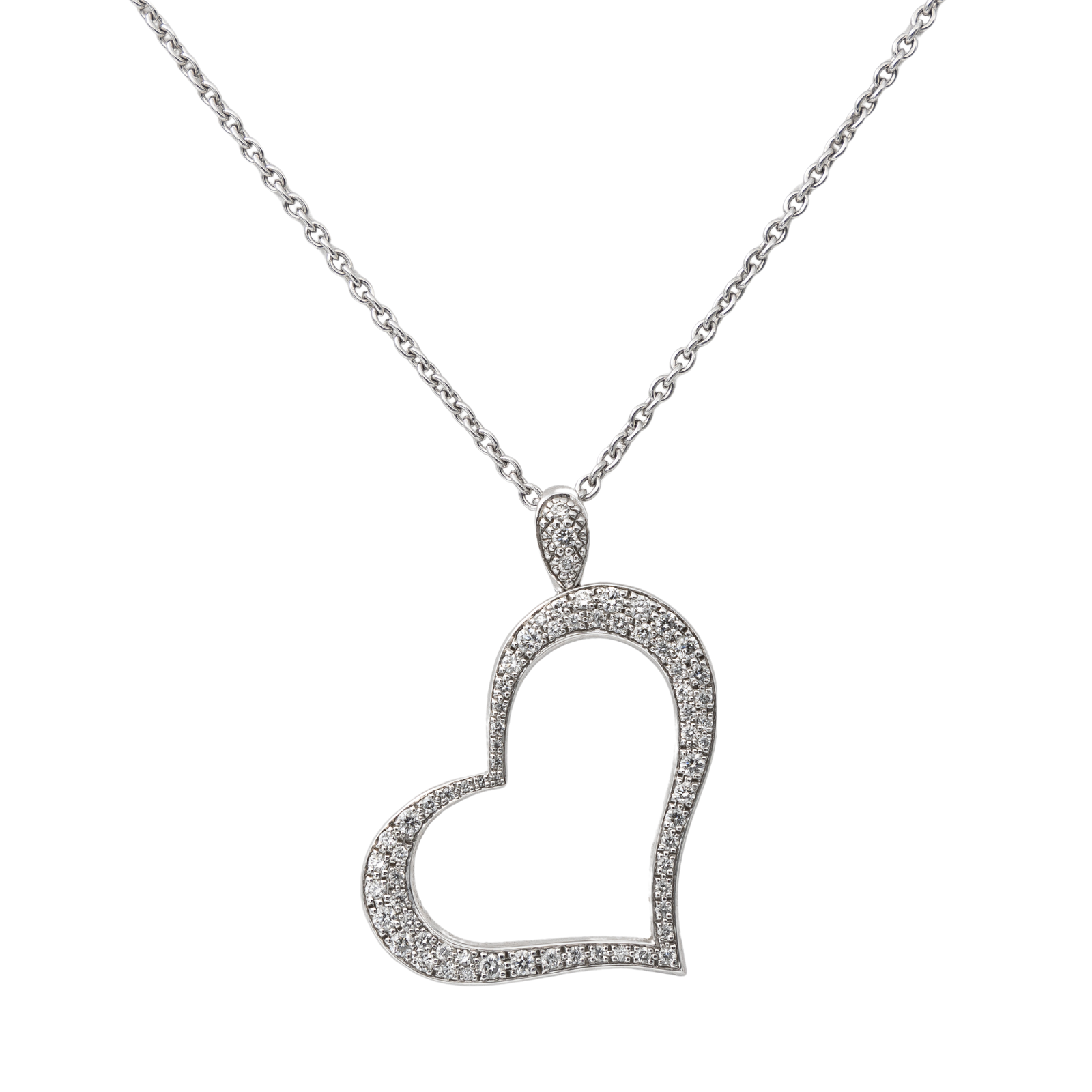 Piaget Heart Necklace White Gold Diamonds