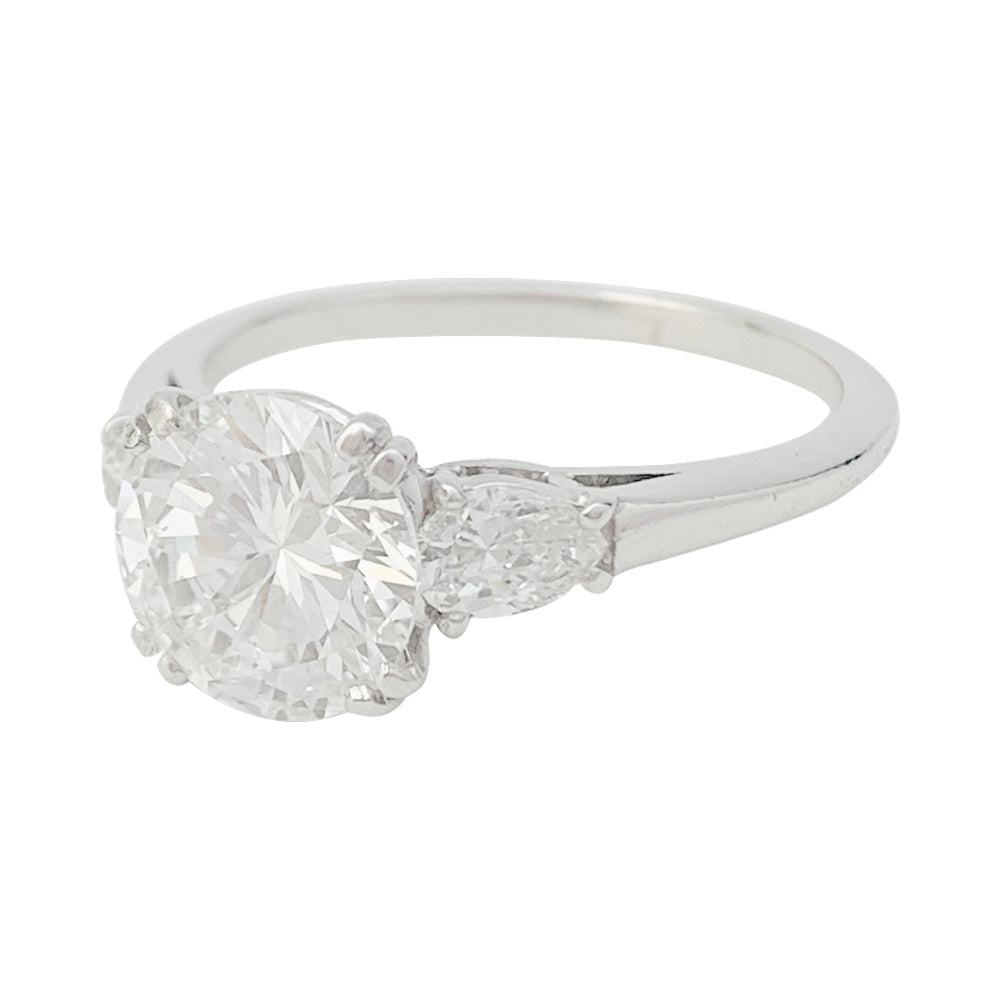 Bague diamant 2 carats, platine.