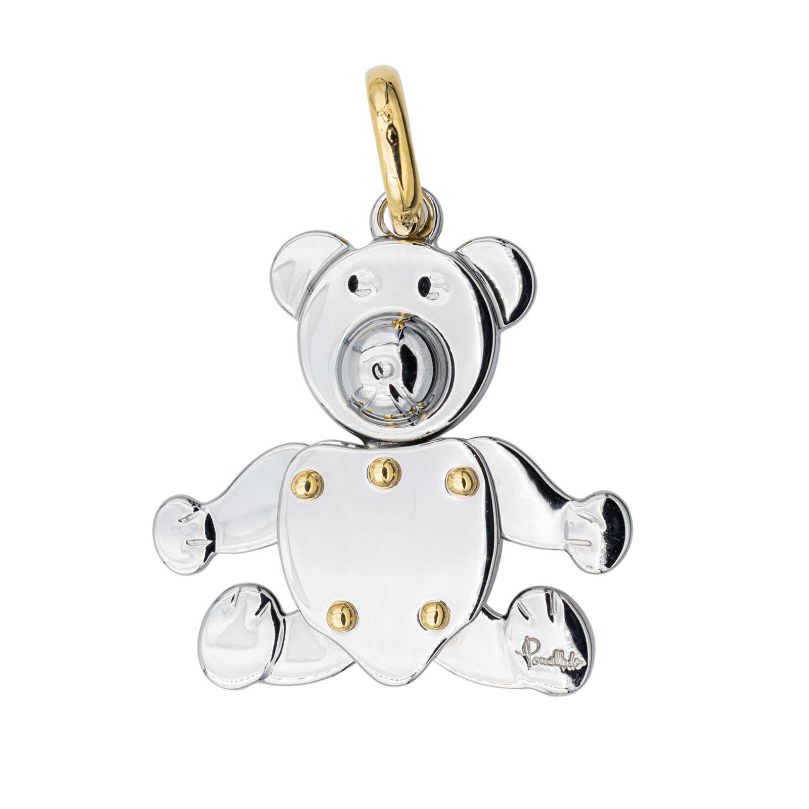 Pomellato Pendentif Orsetto Acier, Or jaune
