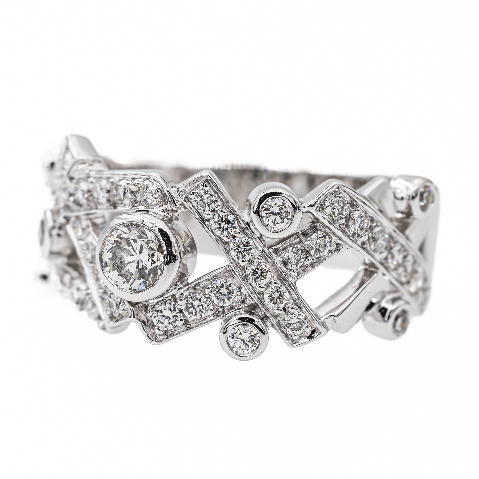 Chanel Iced Crystals Ring White Gold Diamond