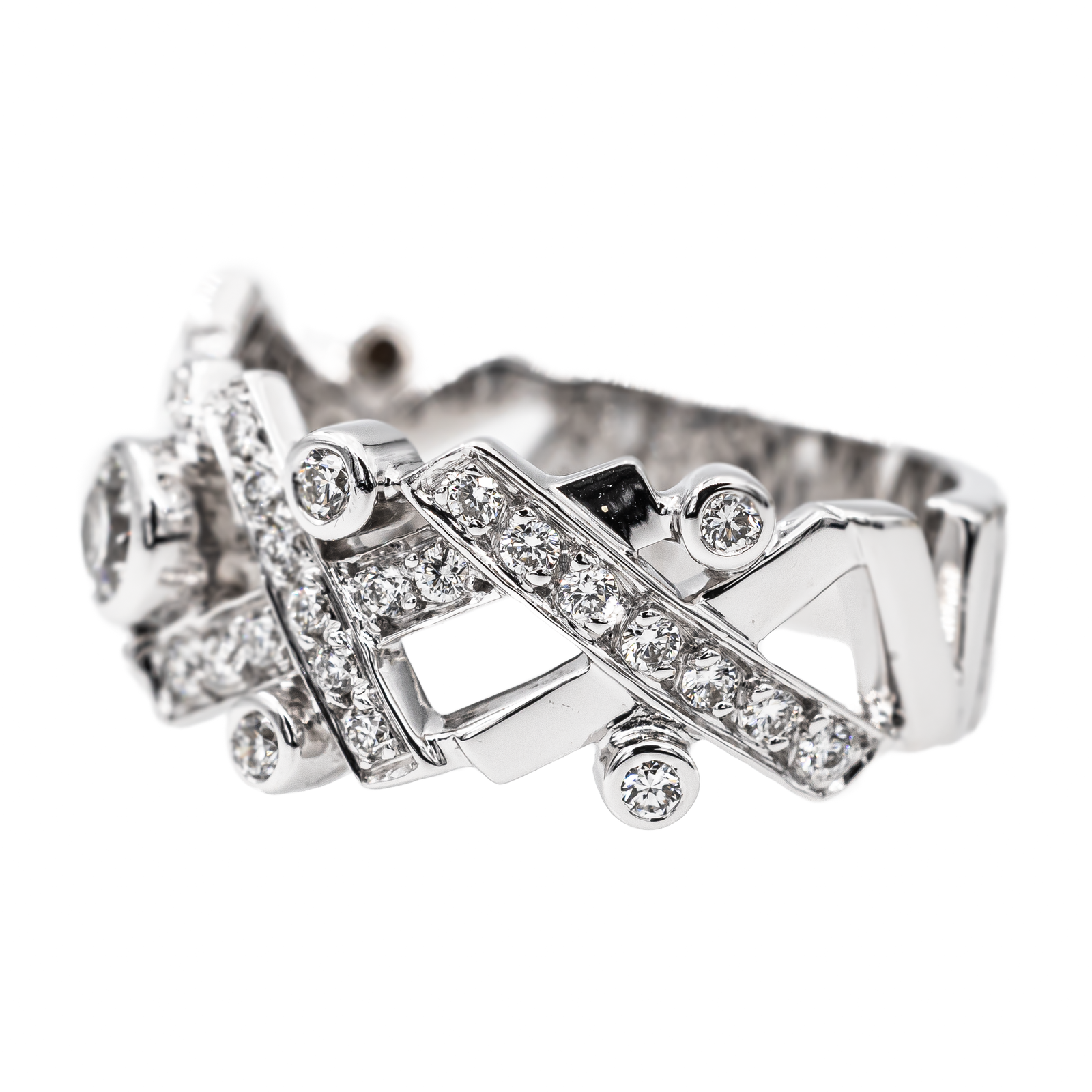 Chanel Bague Cristaux glacés Or blanc Diamant