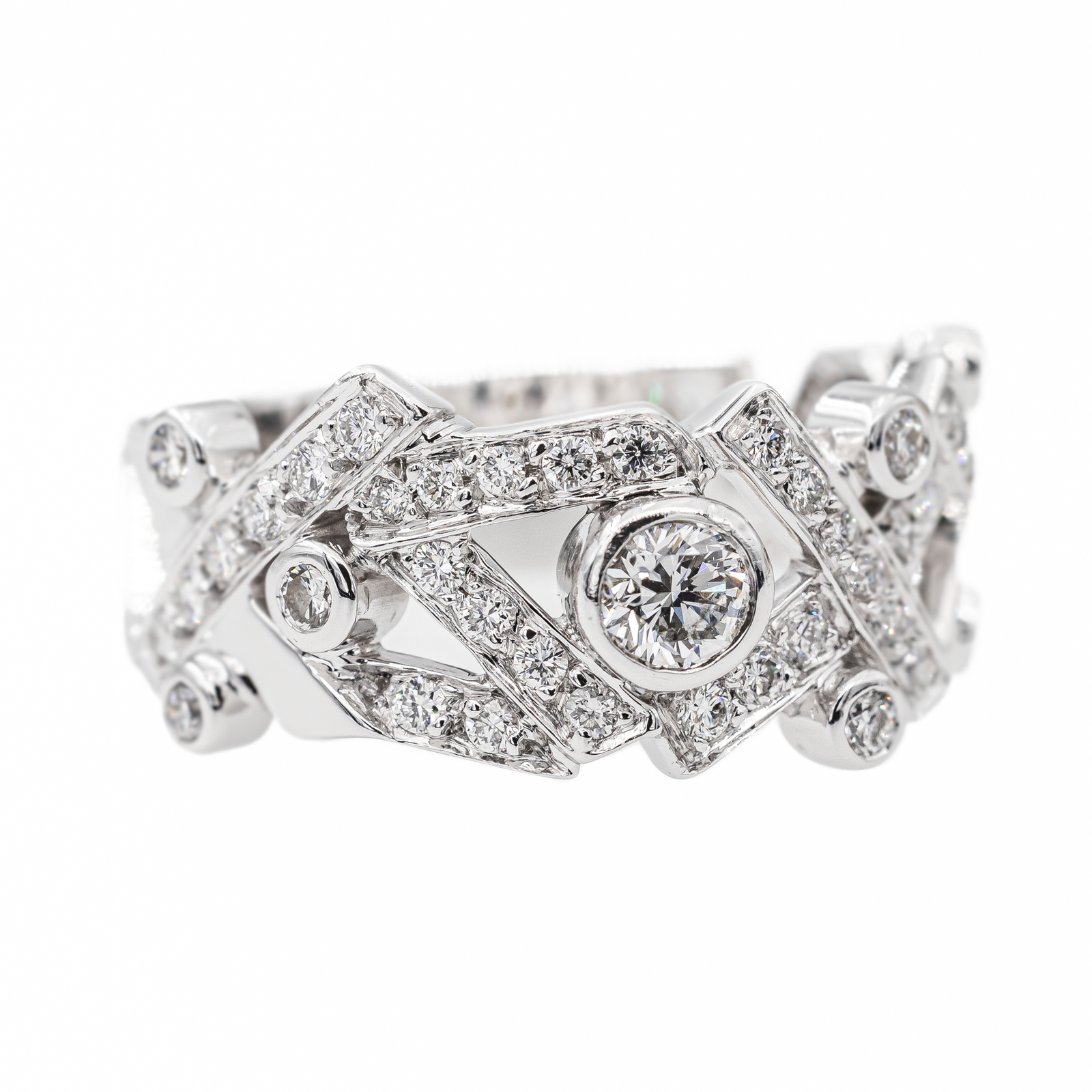 Chanel Bague Cristaux glacés Or blanc Diamant