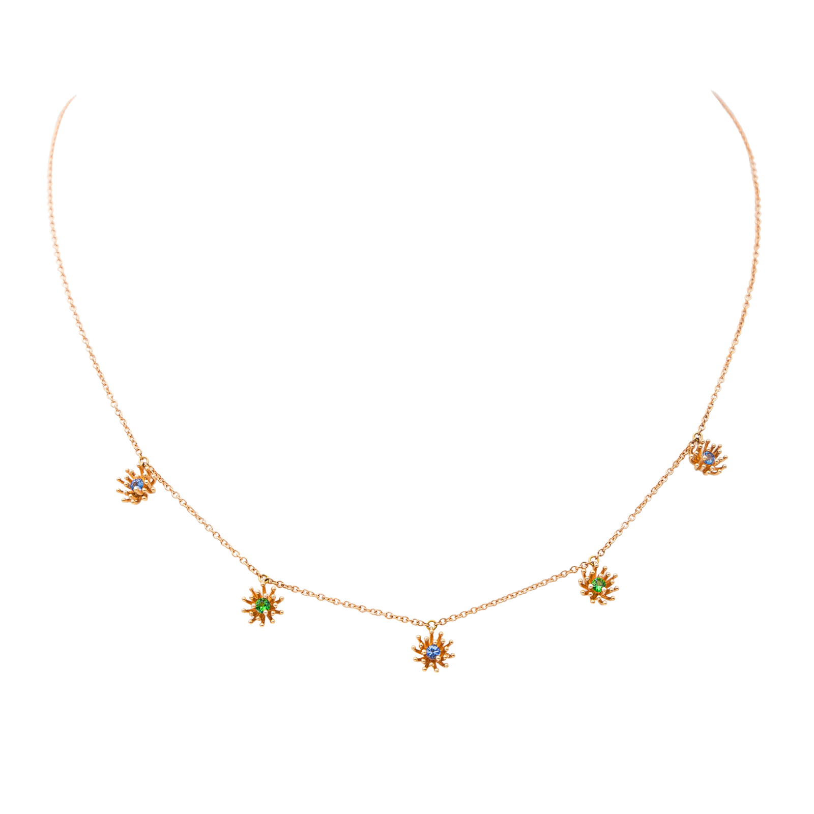 Mellerio Collier Le petit Cactus Or rose Saphir